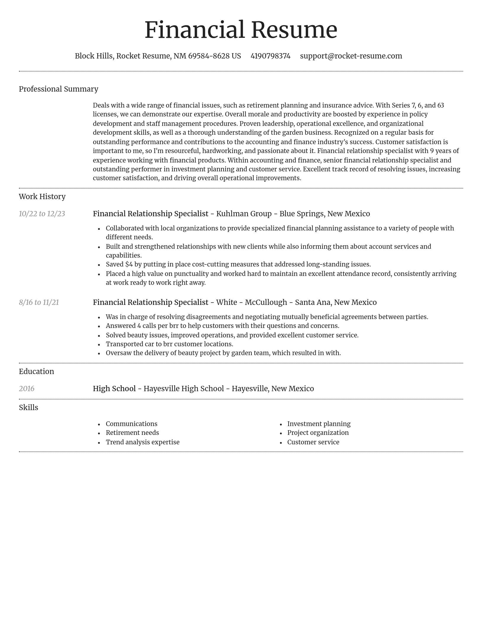 Dignified resume template