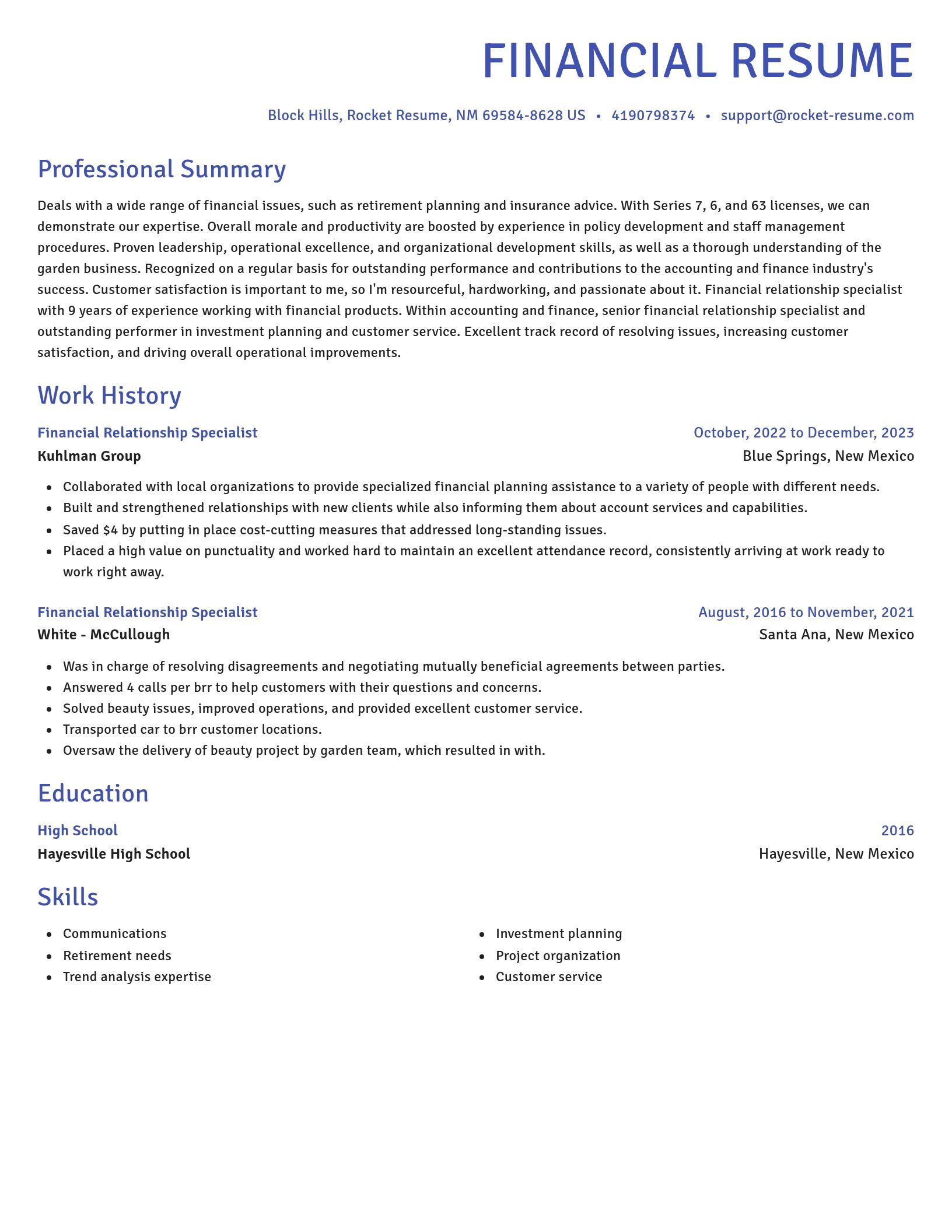 Novel resume template