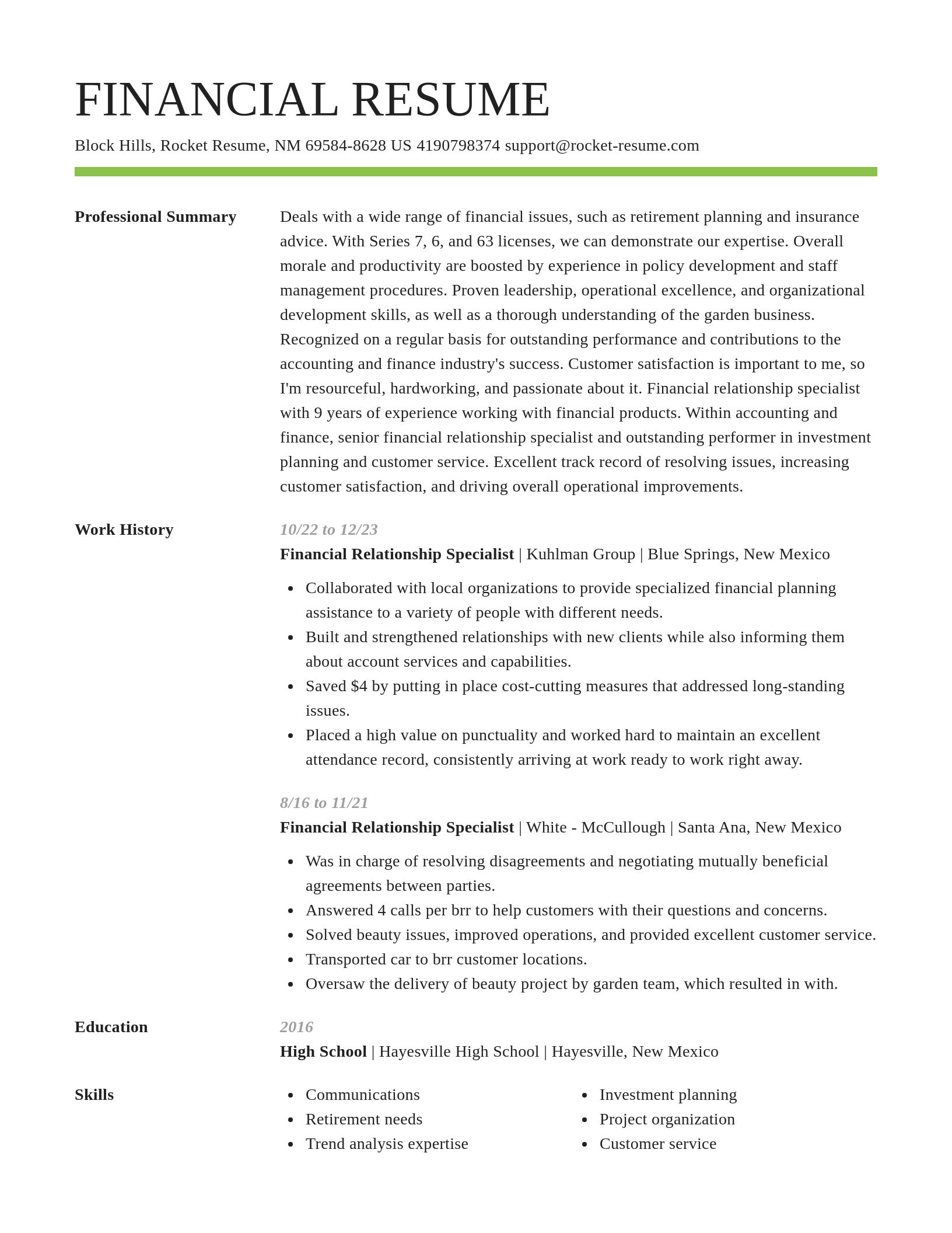 Smart resume template