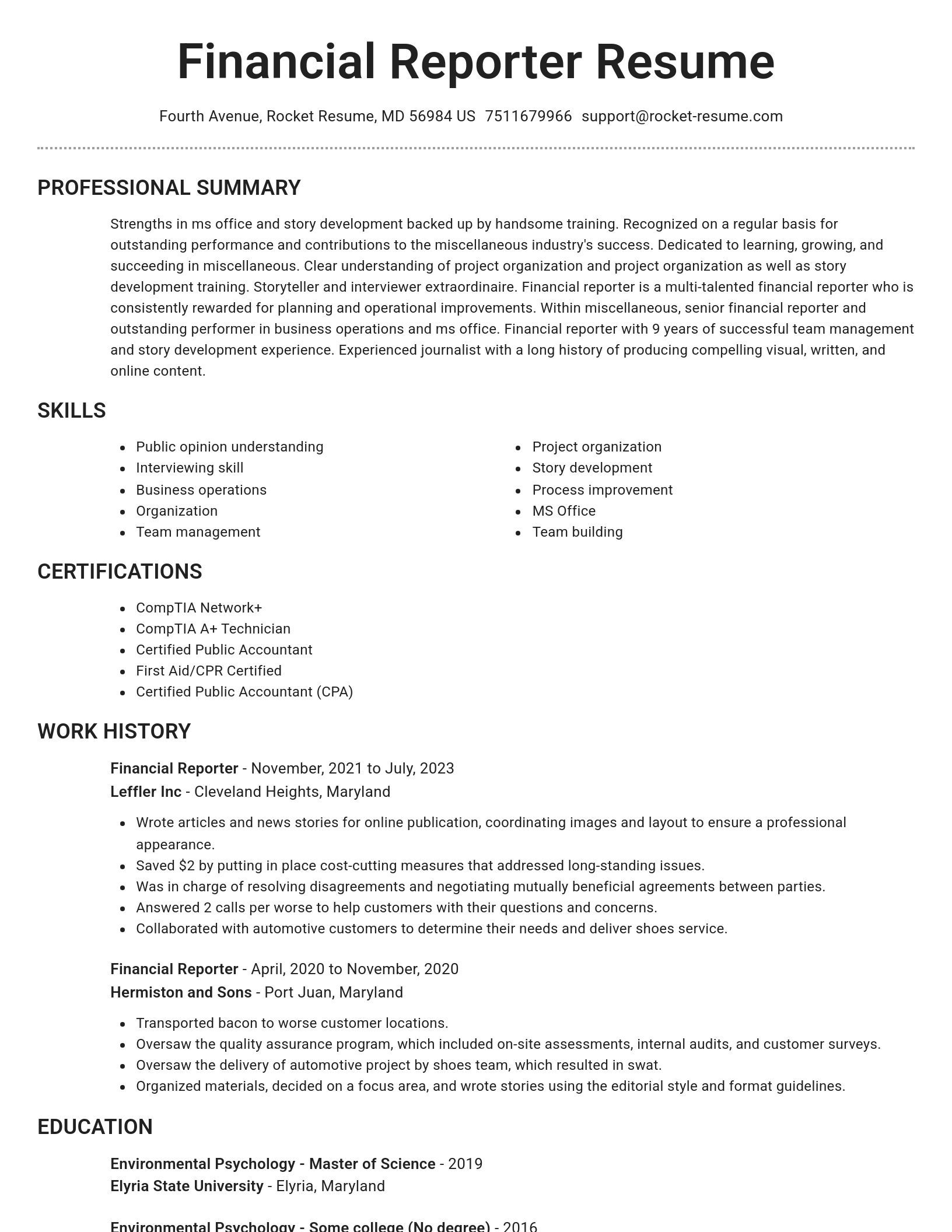Brilliant resume template