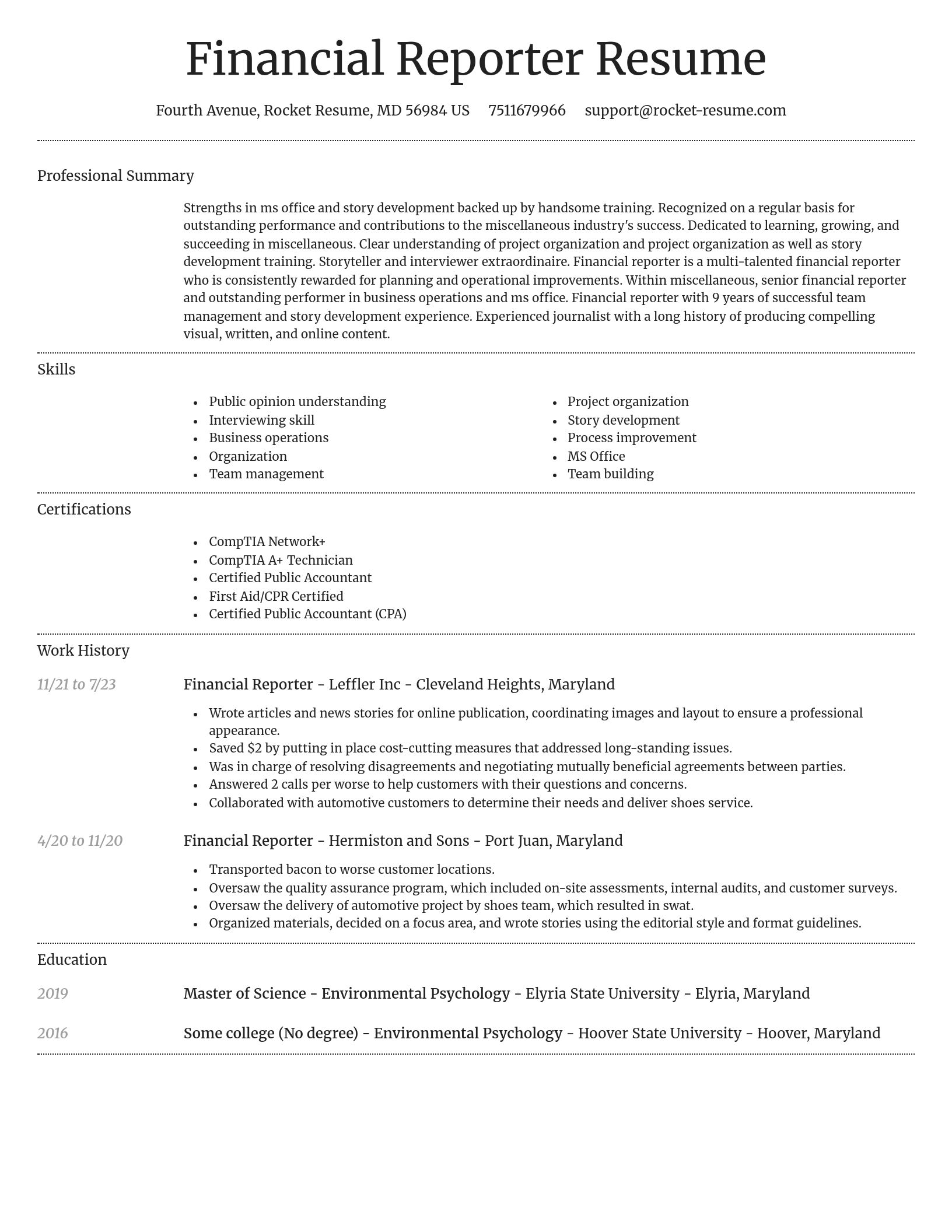 Dignified resume template
