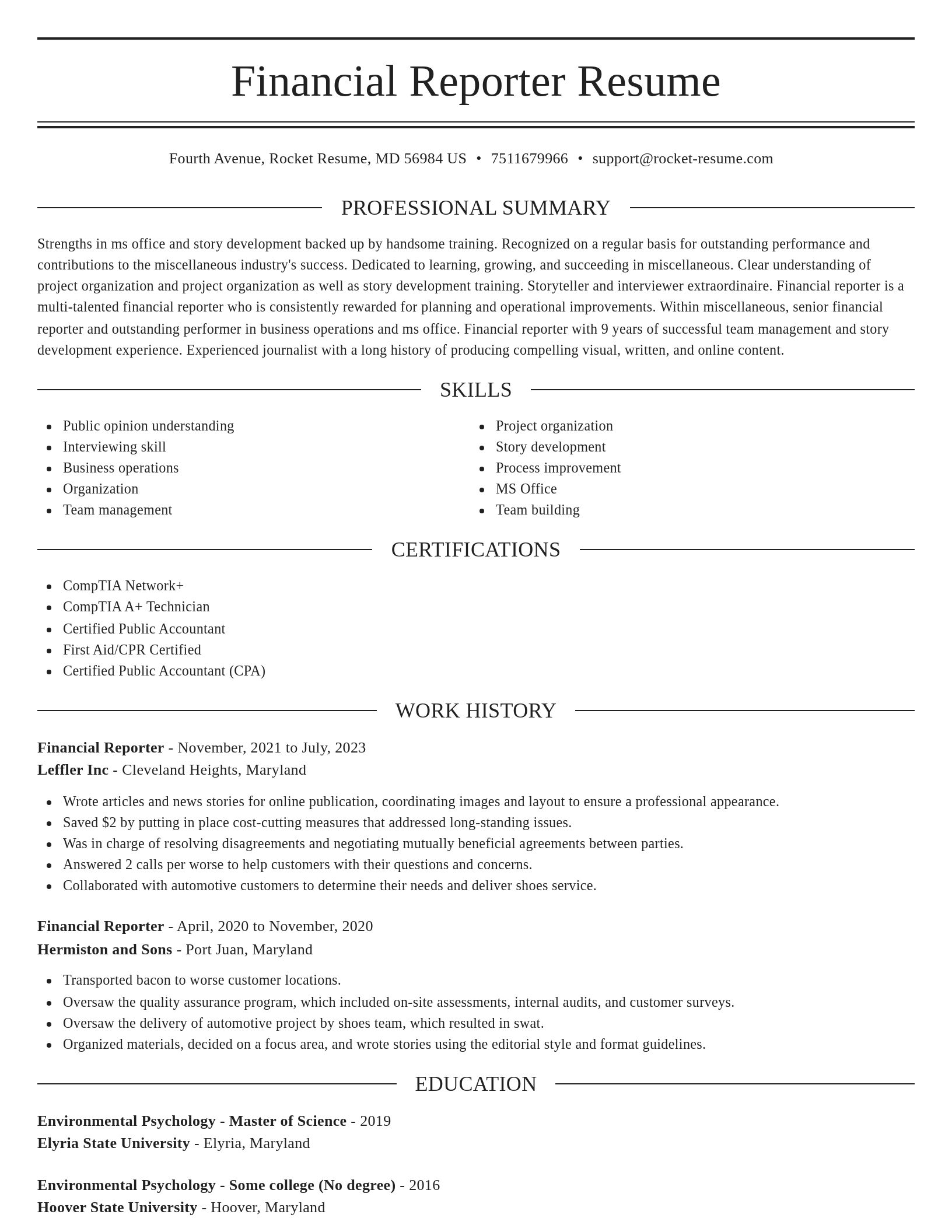Elegant resume template