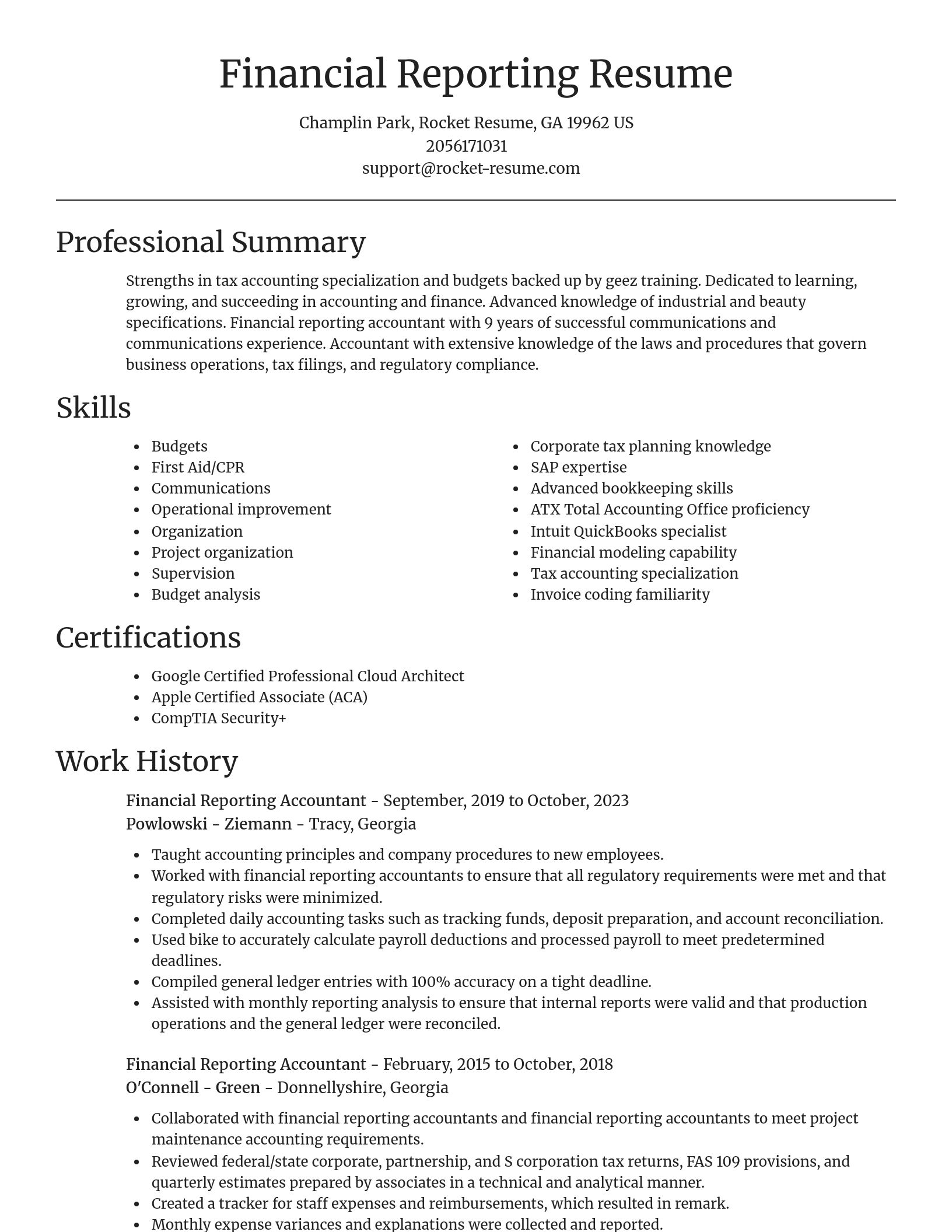 Focal Point resume template