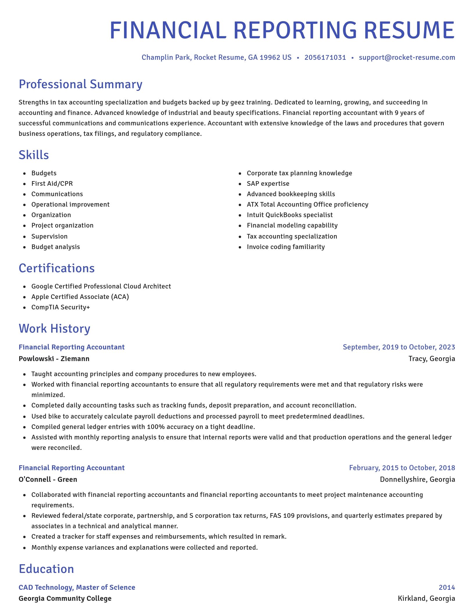 Novel resume template
