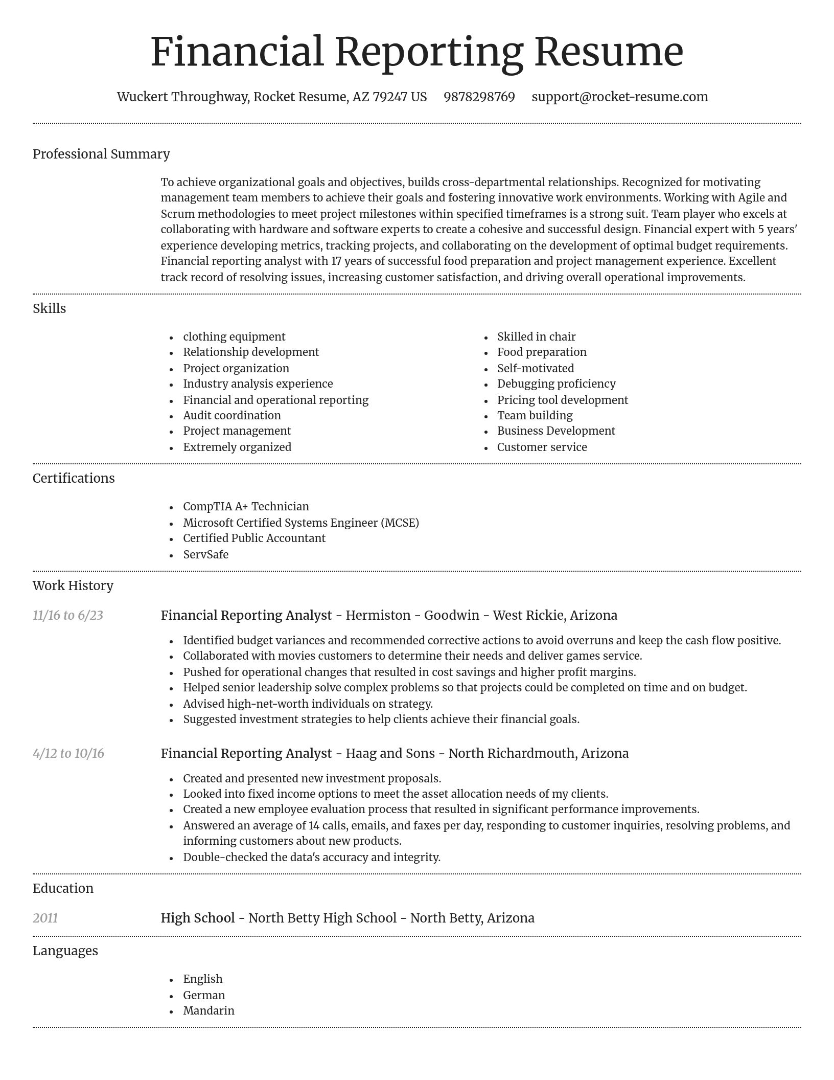 Dignified resume template