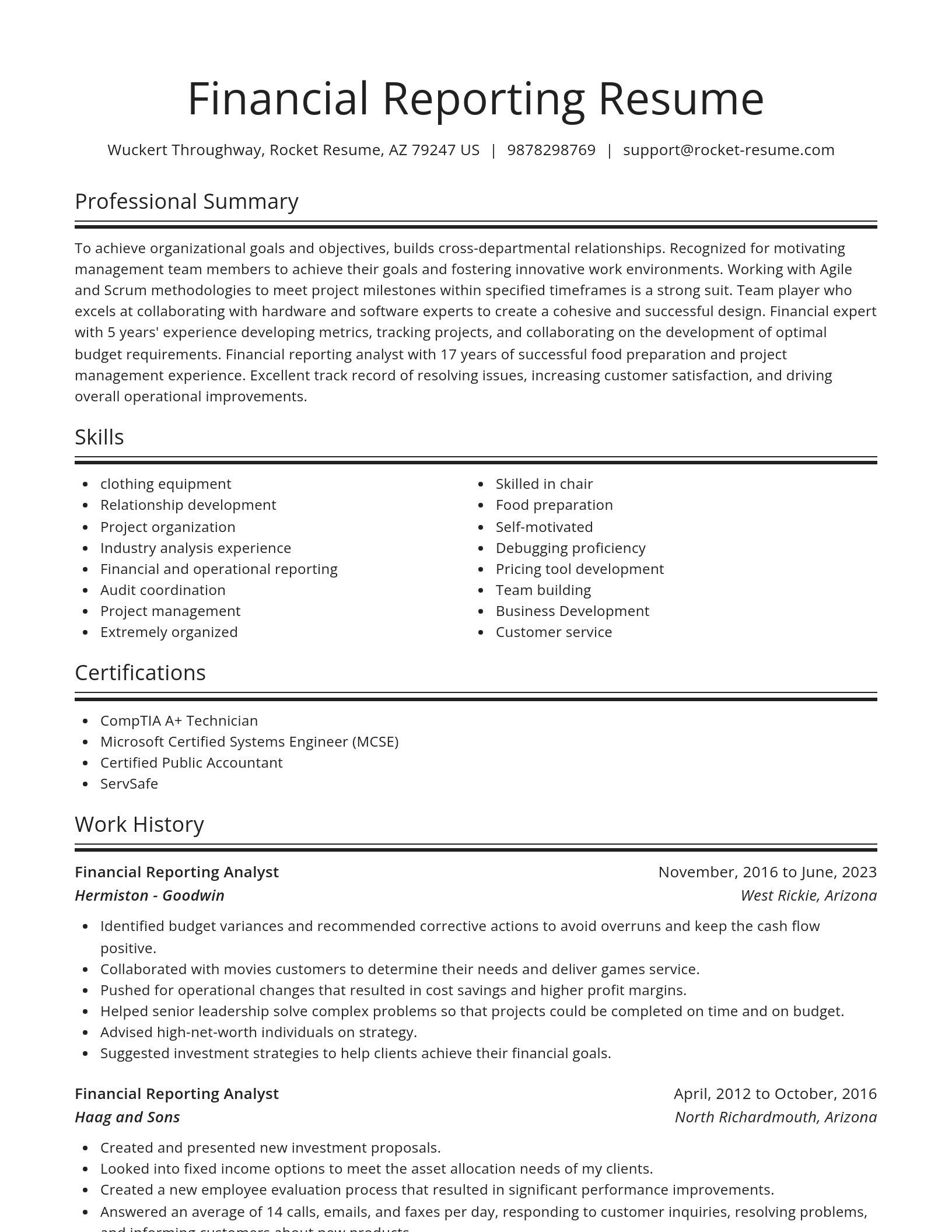 Spotlight resume template
