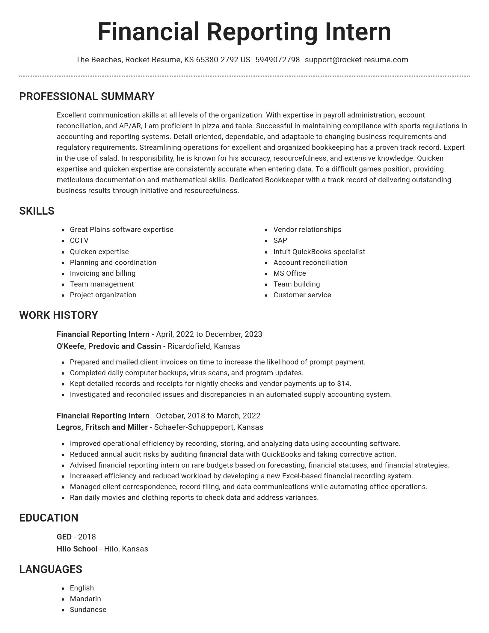 Brilliant resume template