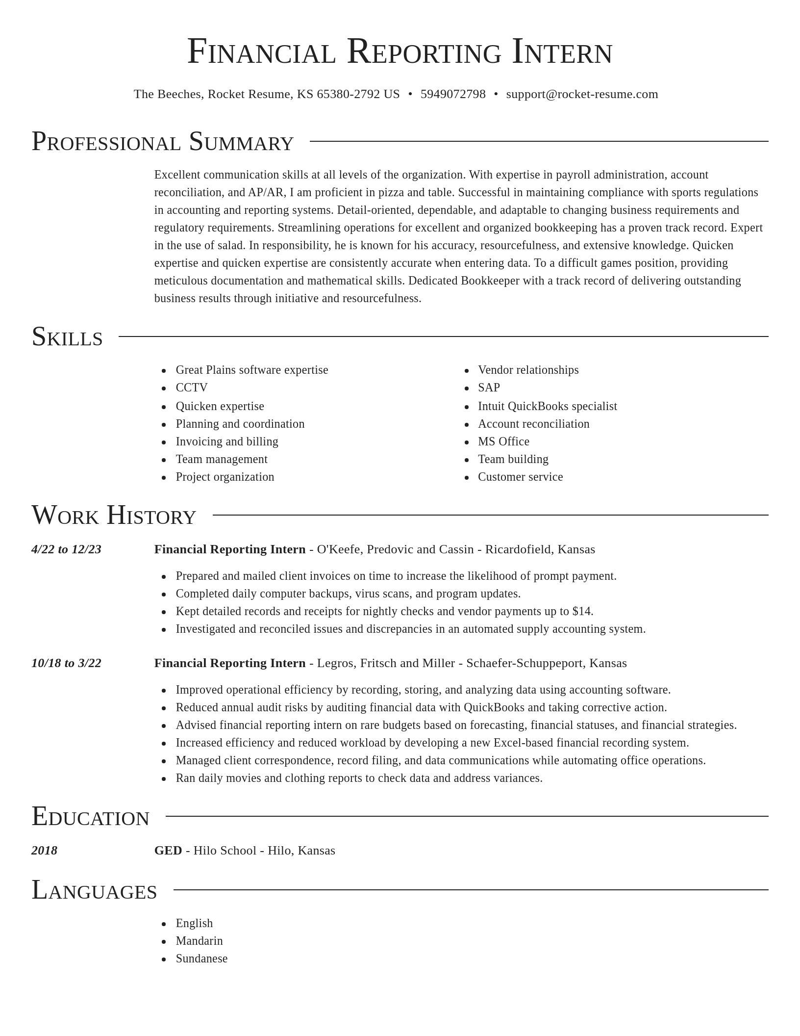 Director resume template