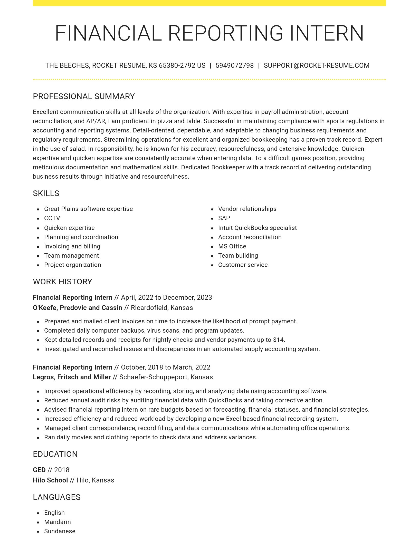 Grand resume template