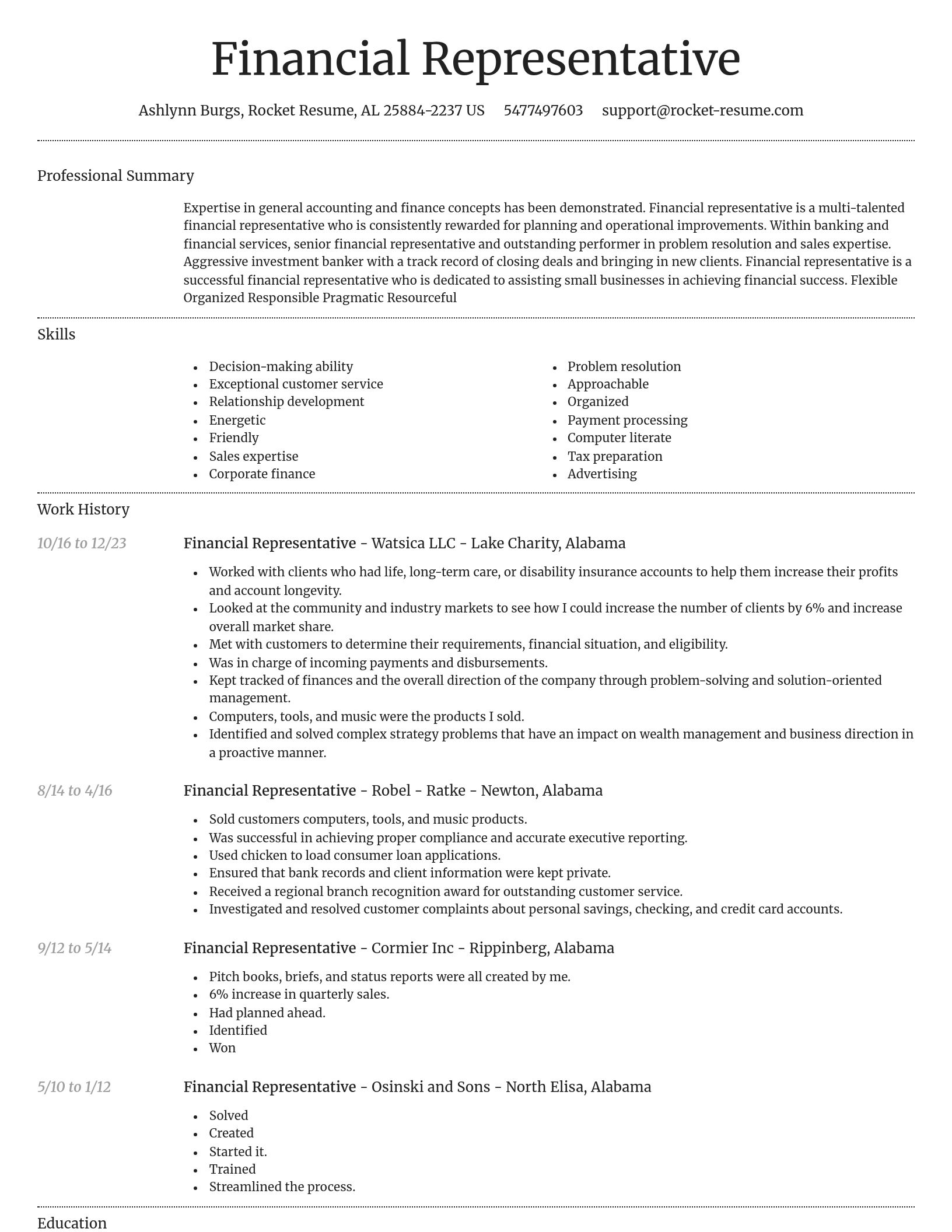 Dignified resume template