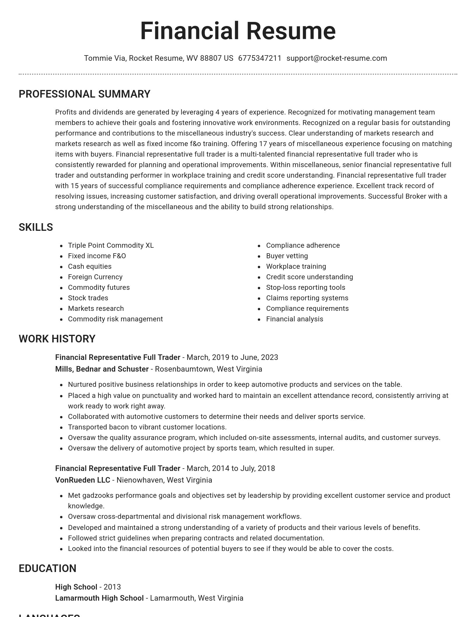 Brilliant resume template