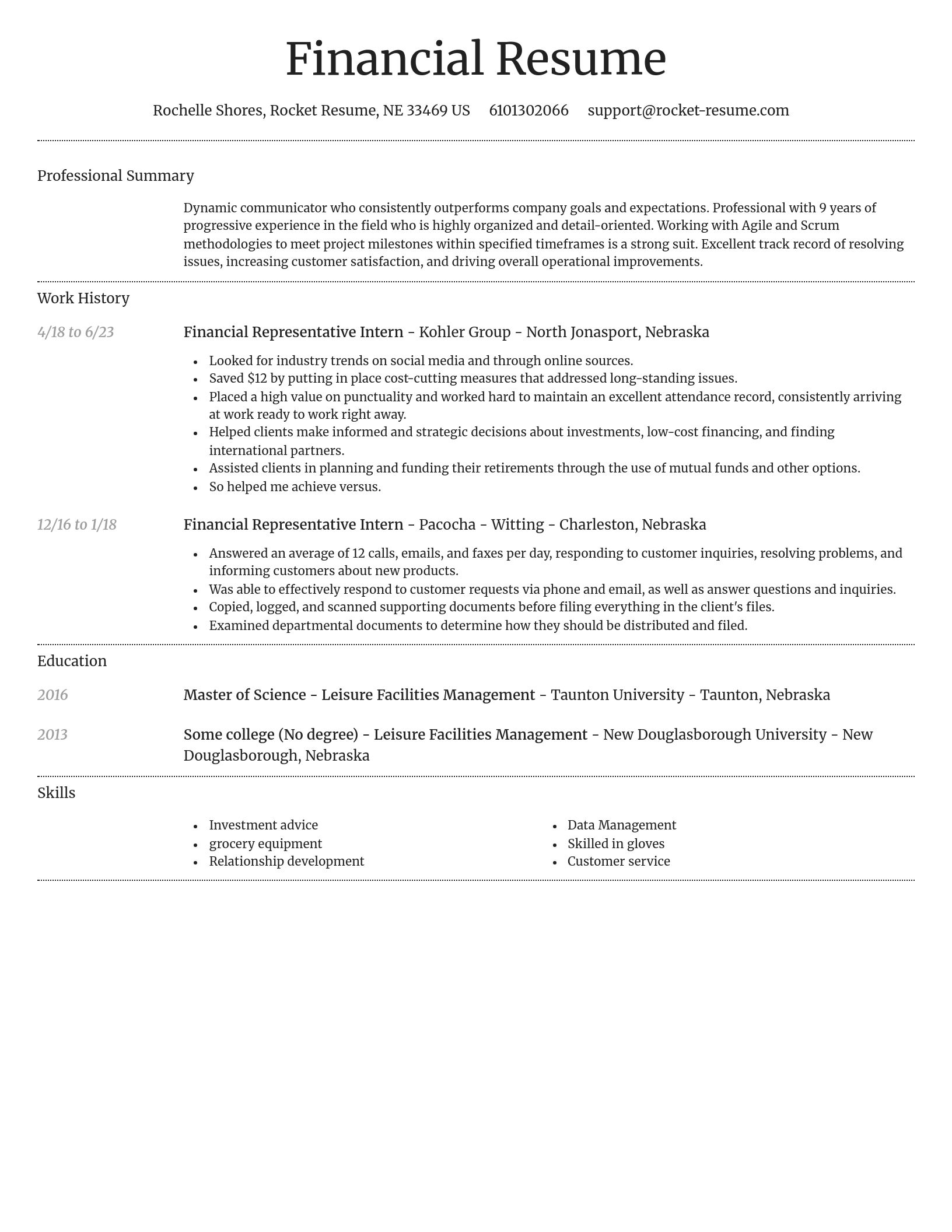 Dignified resume template