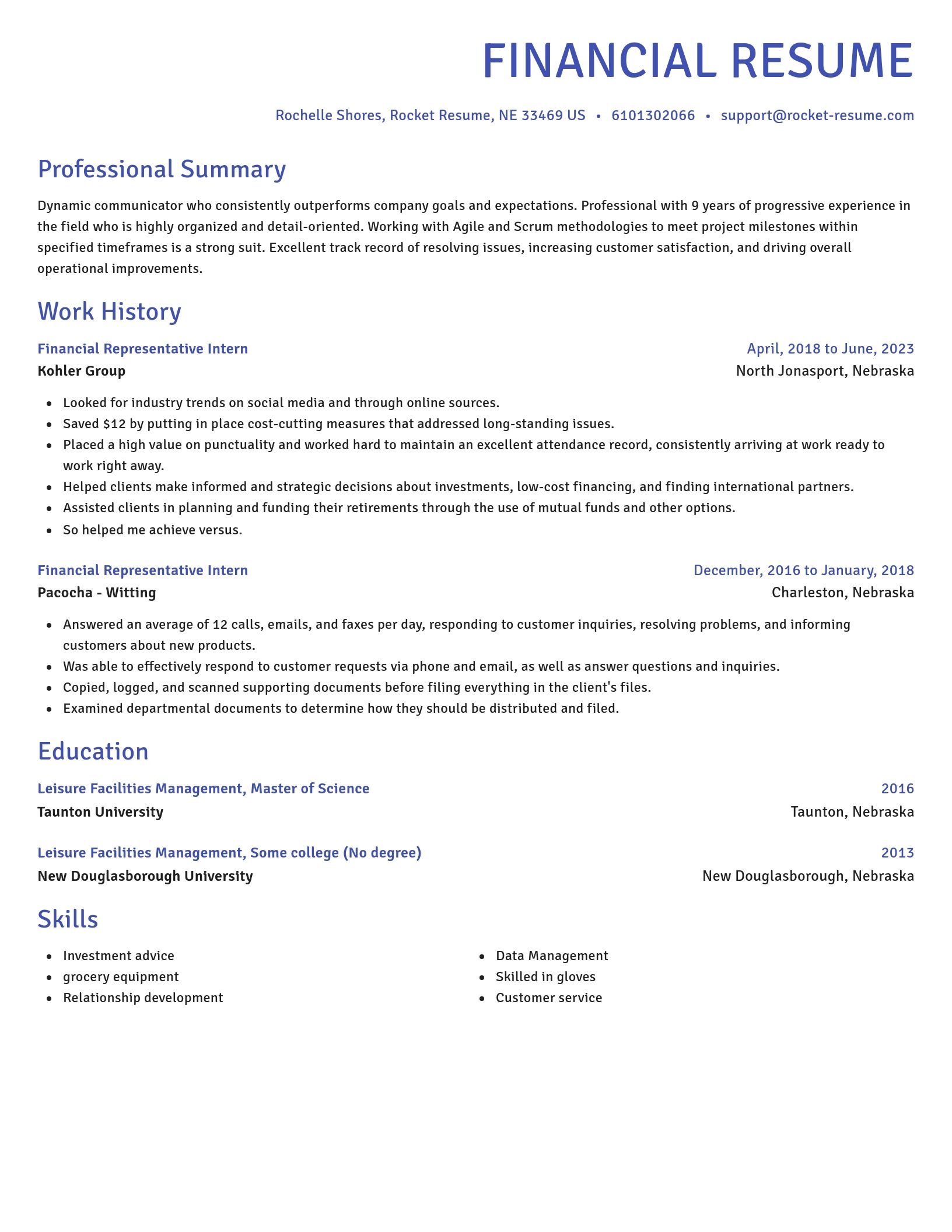 Novel resume template