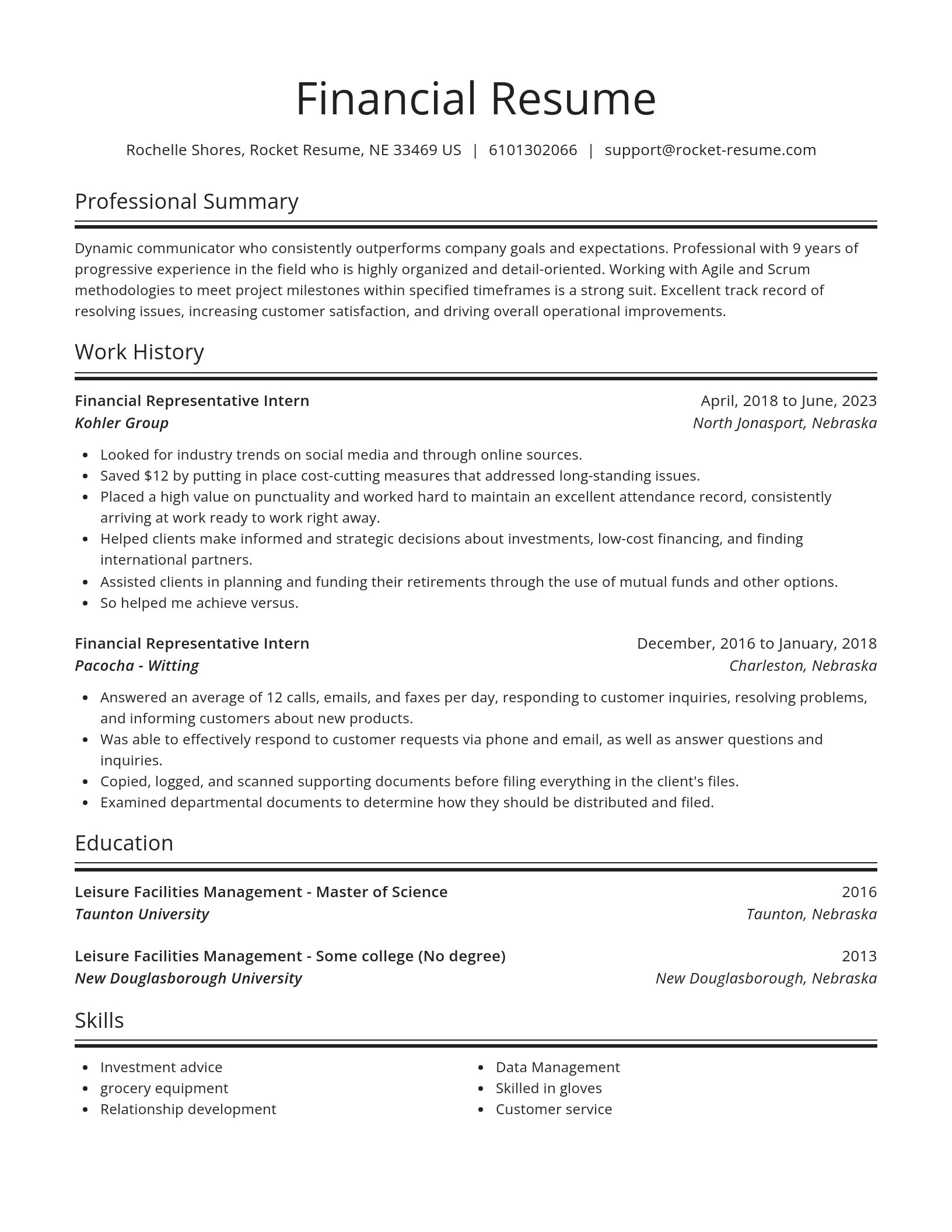 Spotlight resume template