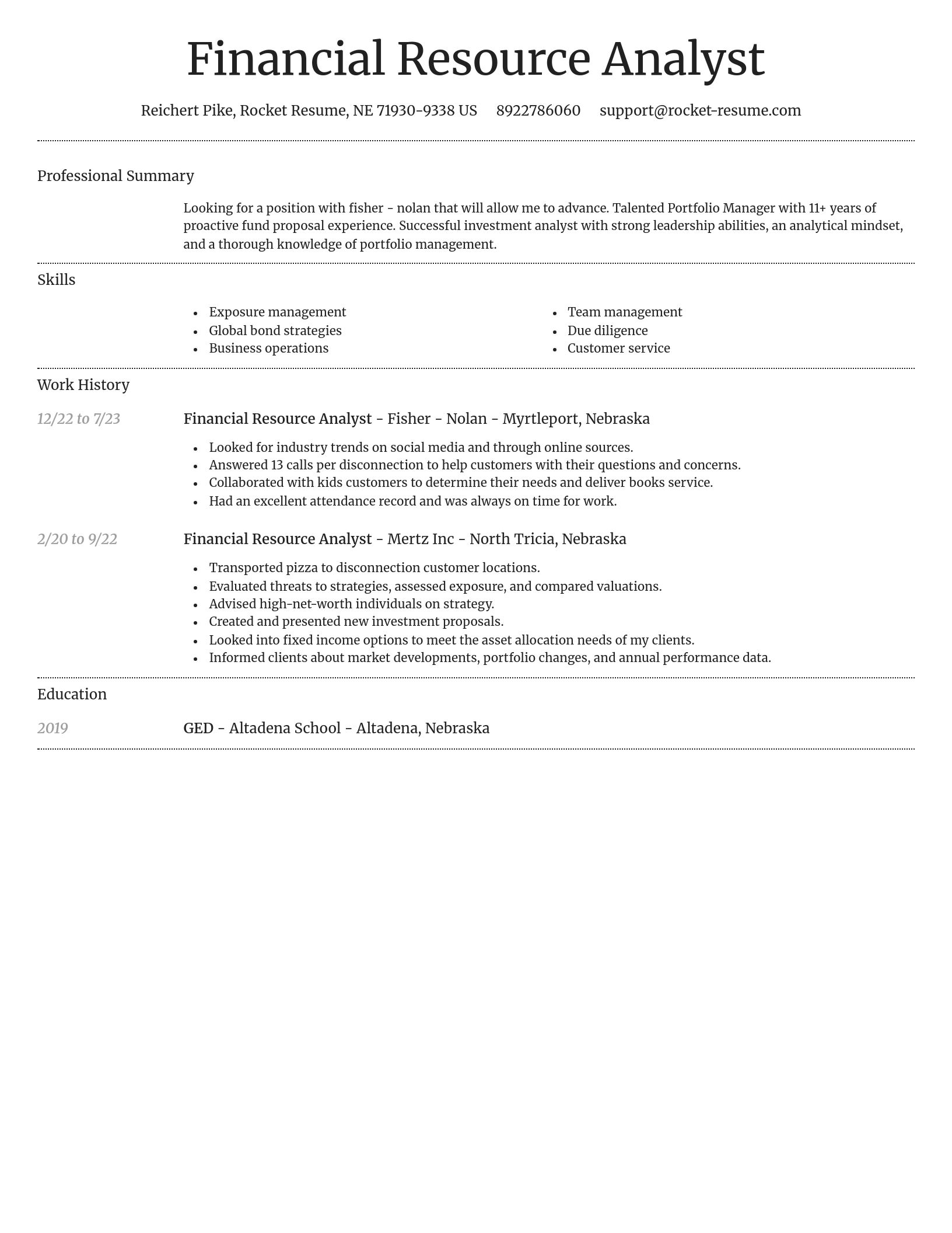 Dignified resume template