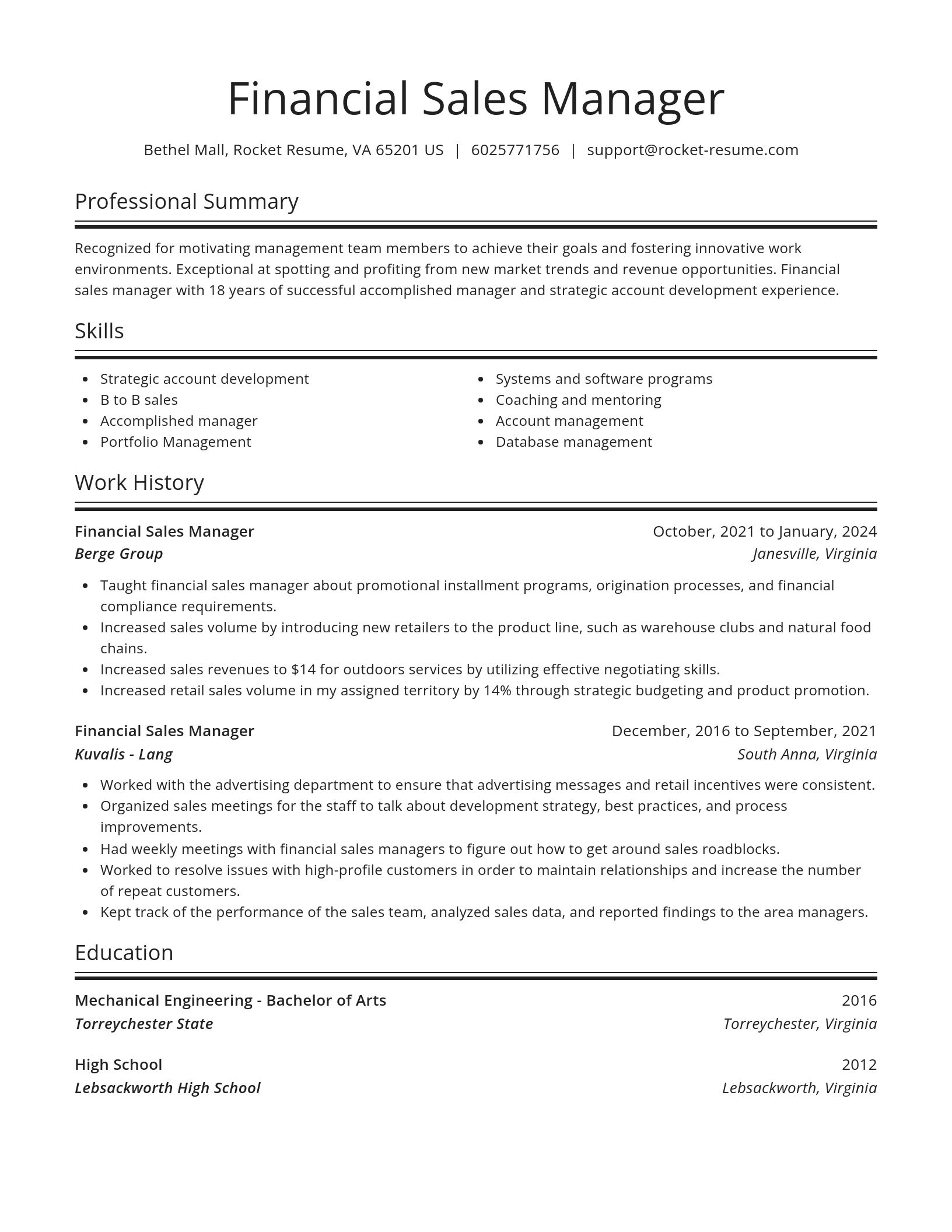 Spotlight resume template