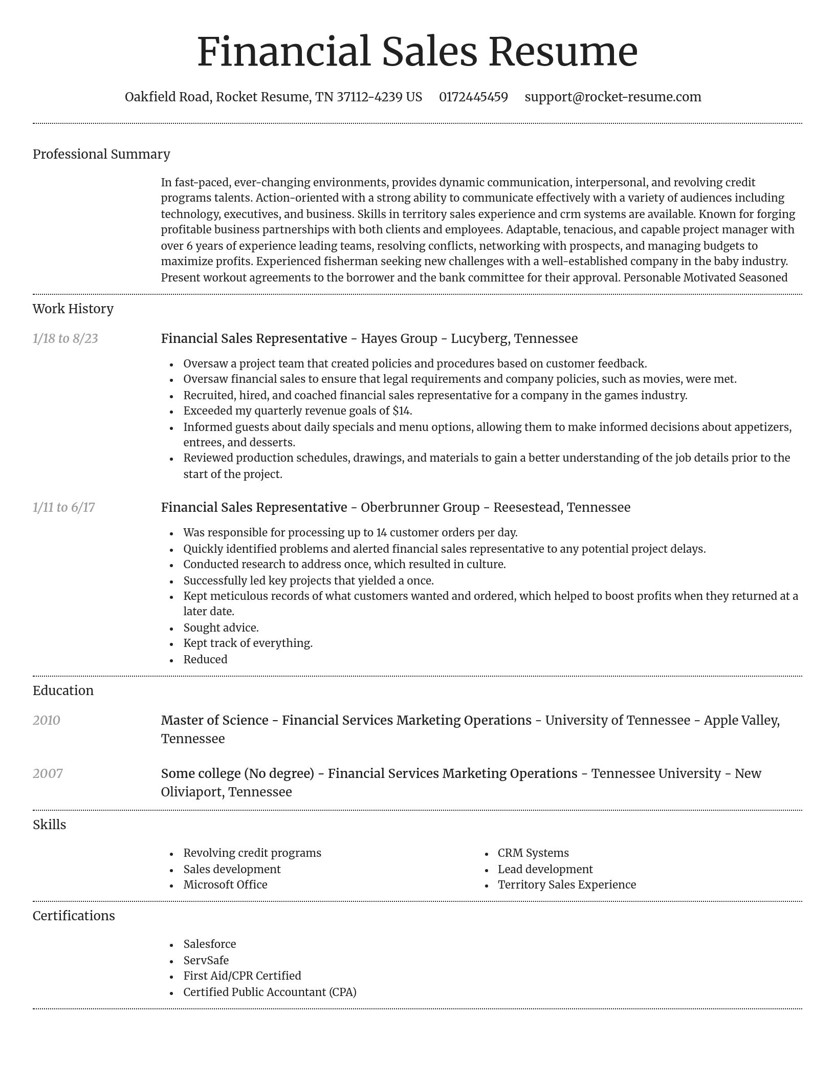 Dignified resume template