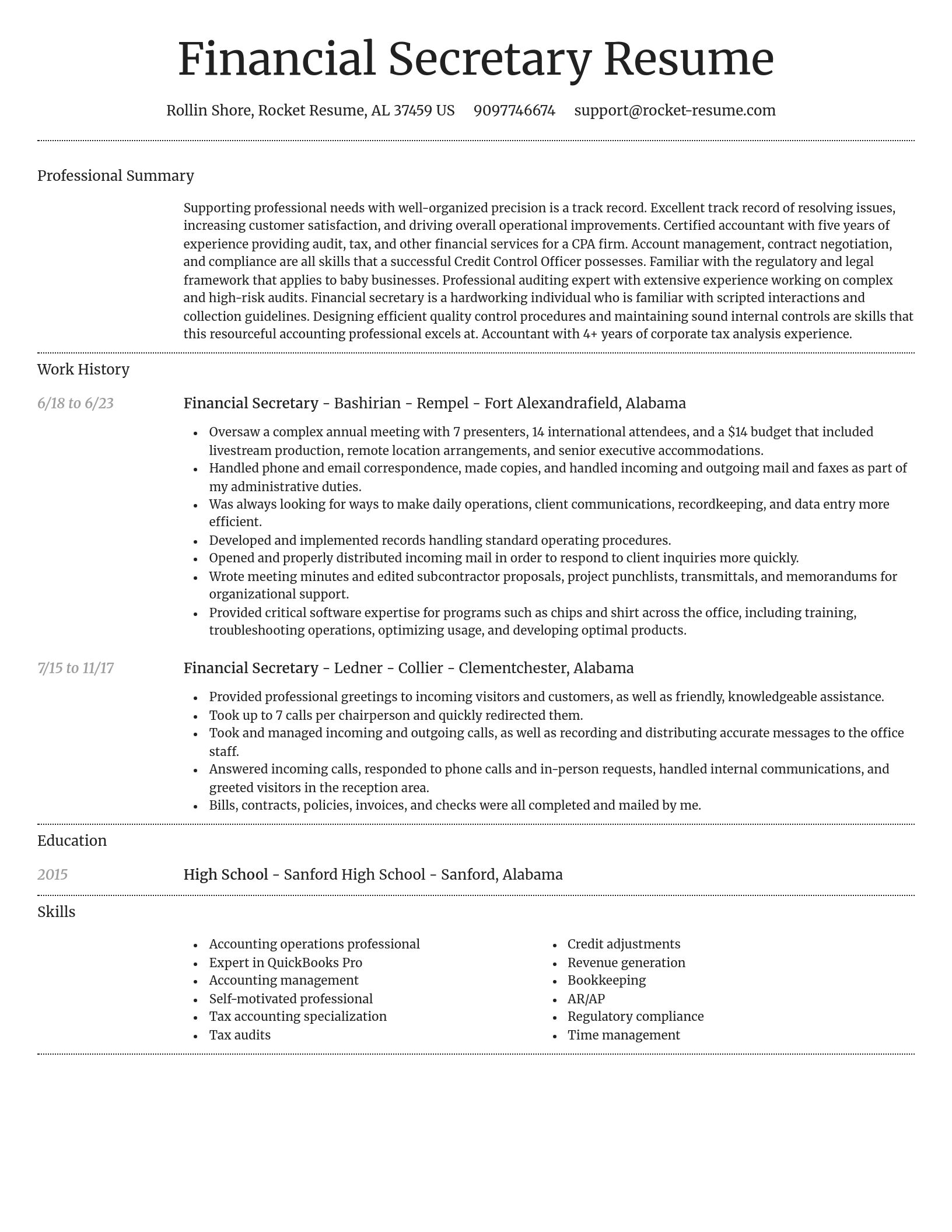 Dignified resume template