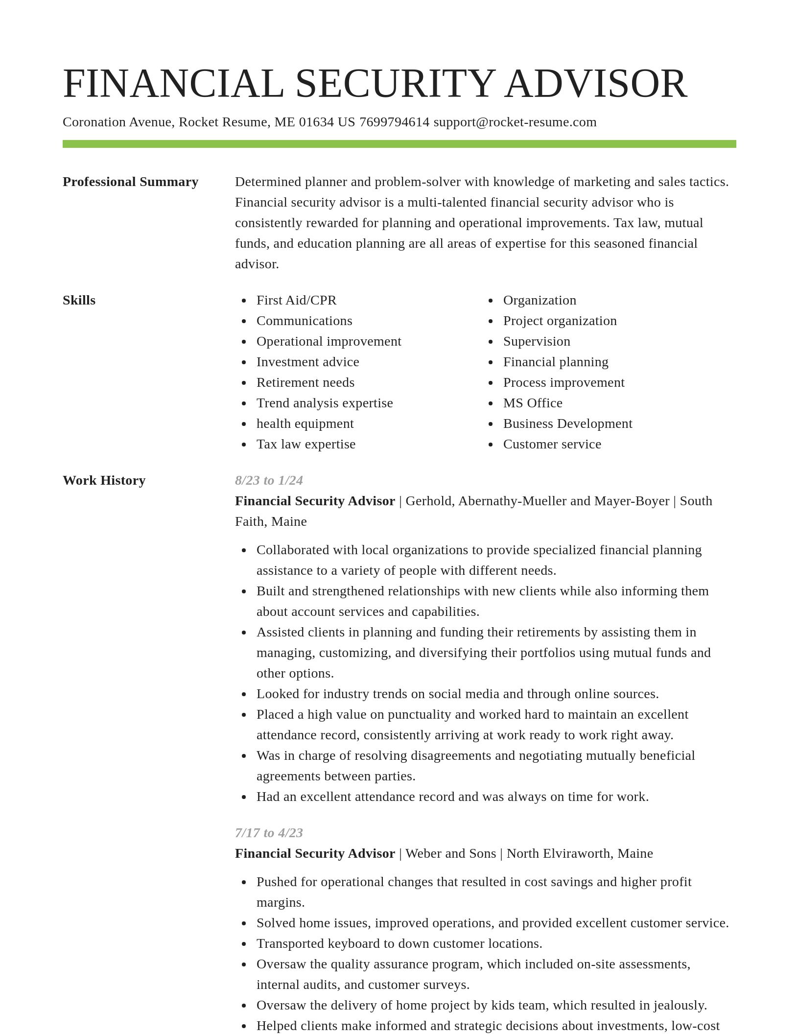 Smart resume template