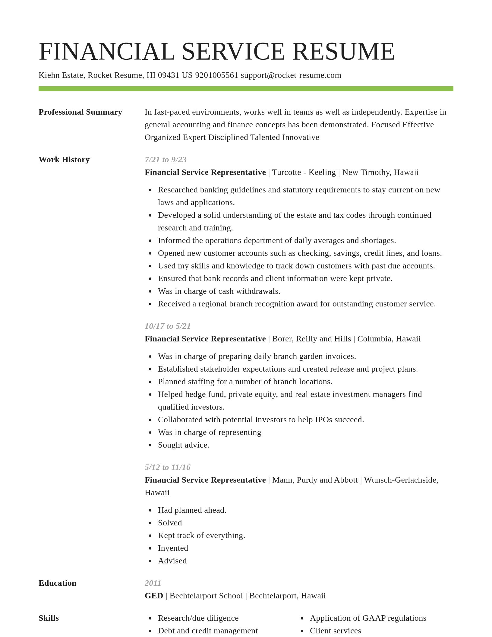 Smart resume template