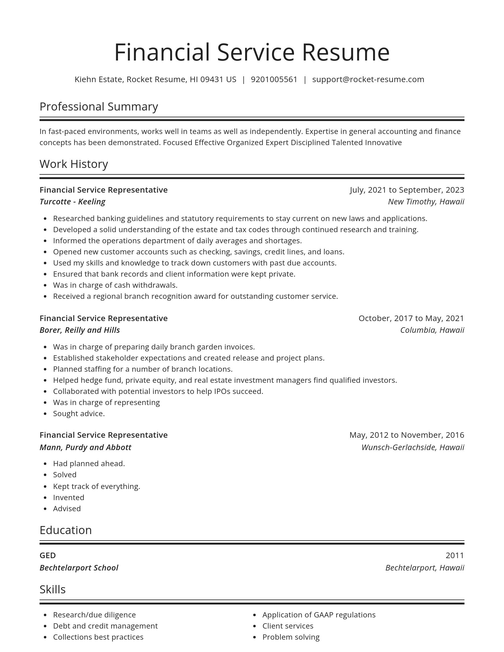 Spotlight resume template