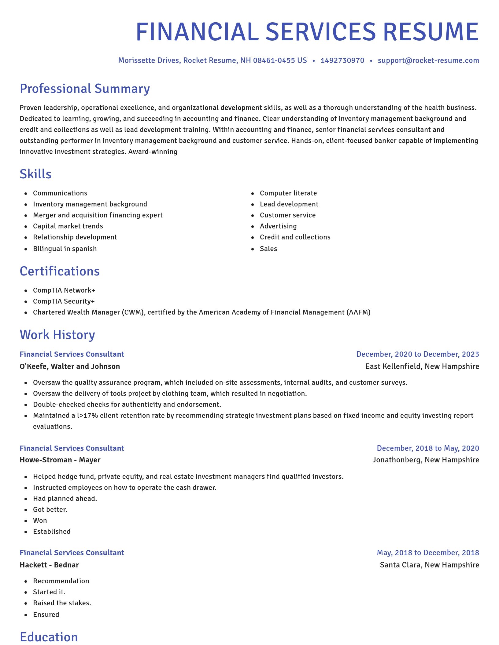 Novel resume template