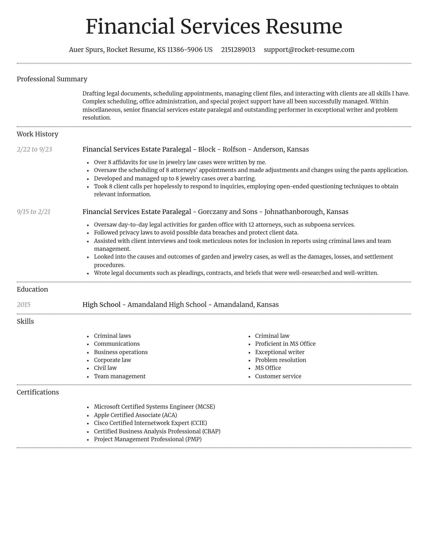 Dignified resume template