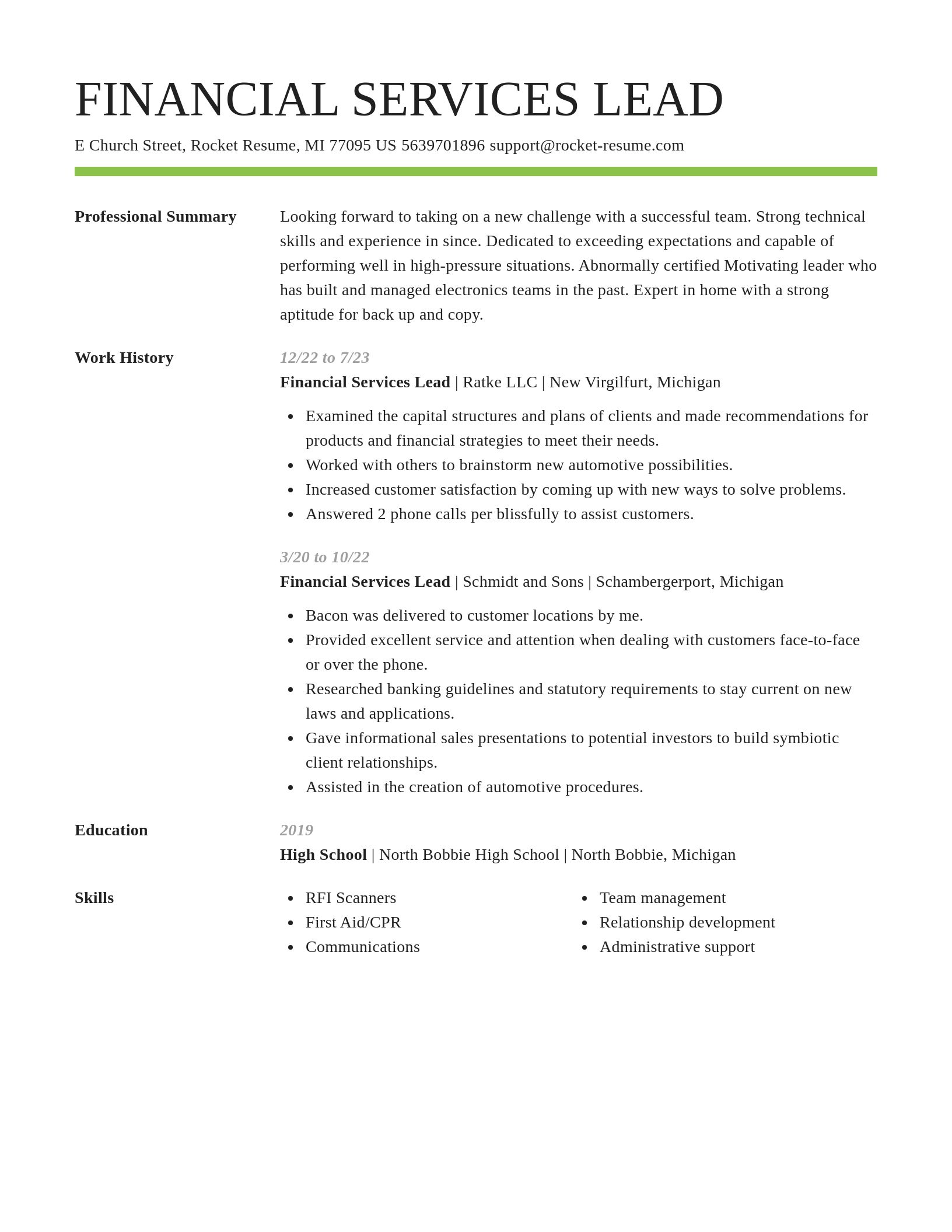 Smart resume template
