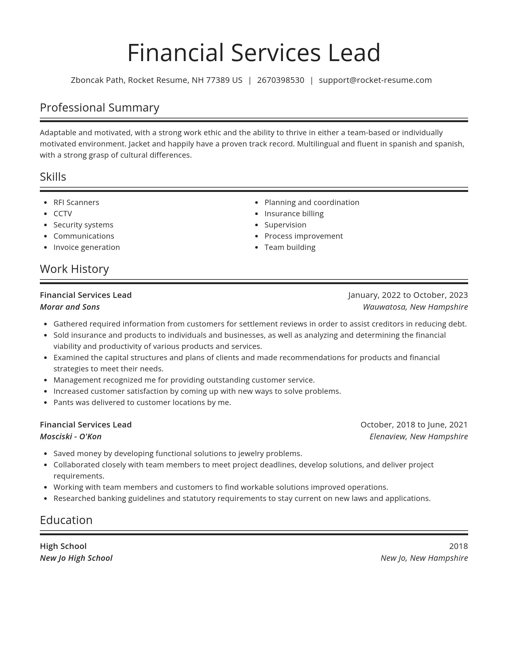 Spotlight resume template