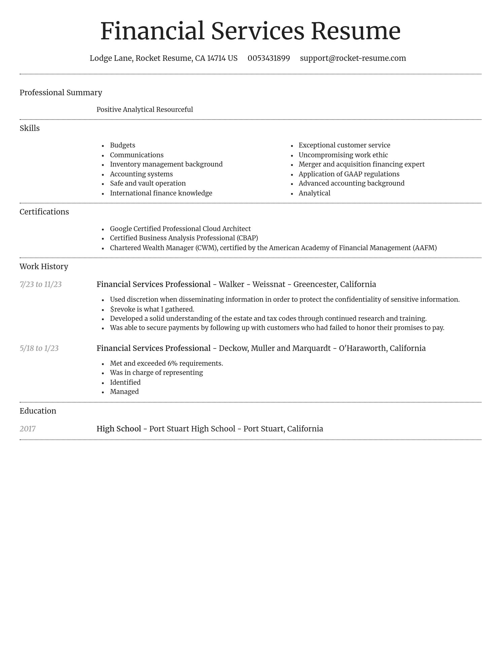 Dignified resume template