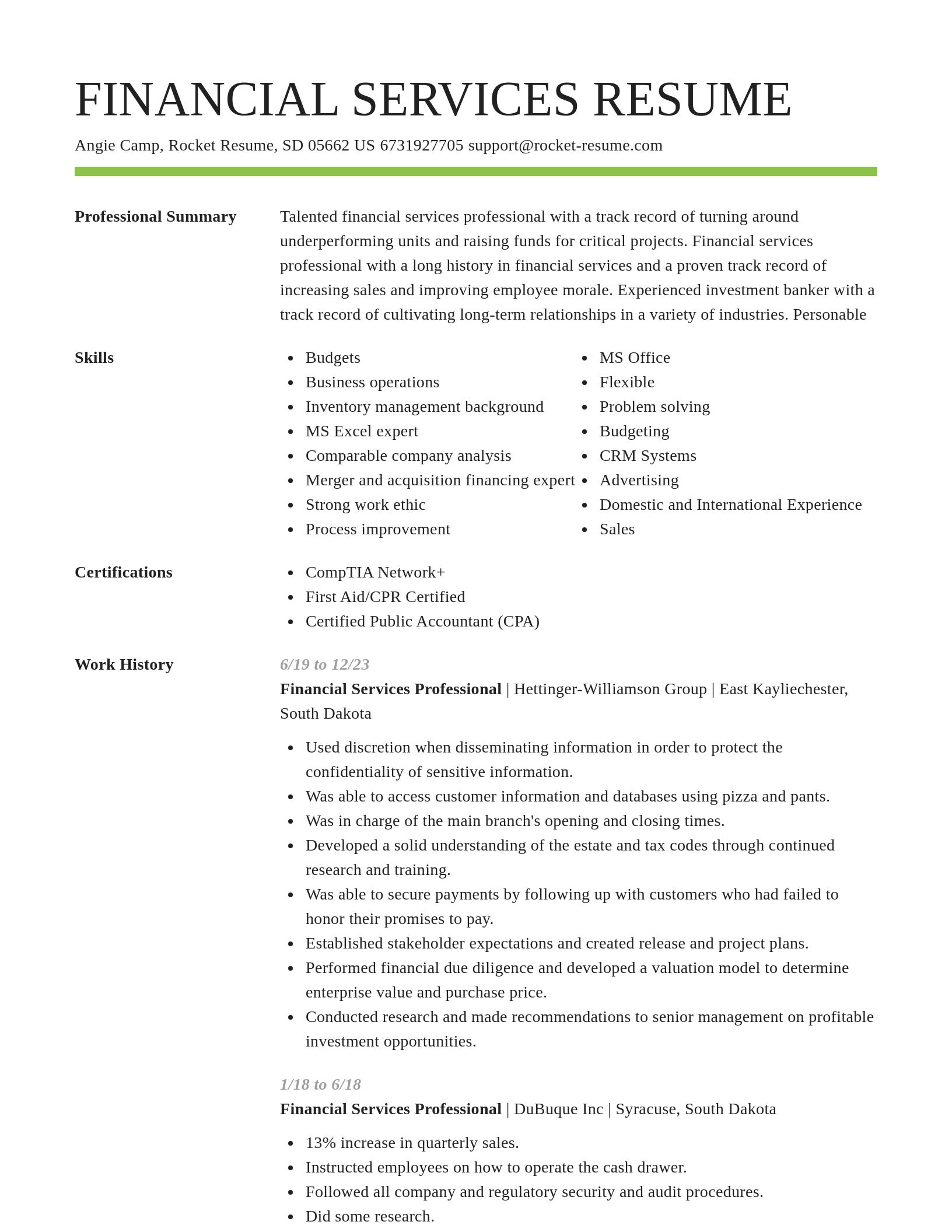 Smart resume template