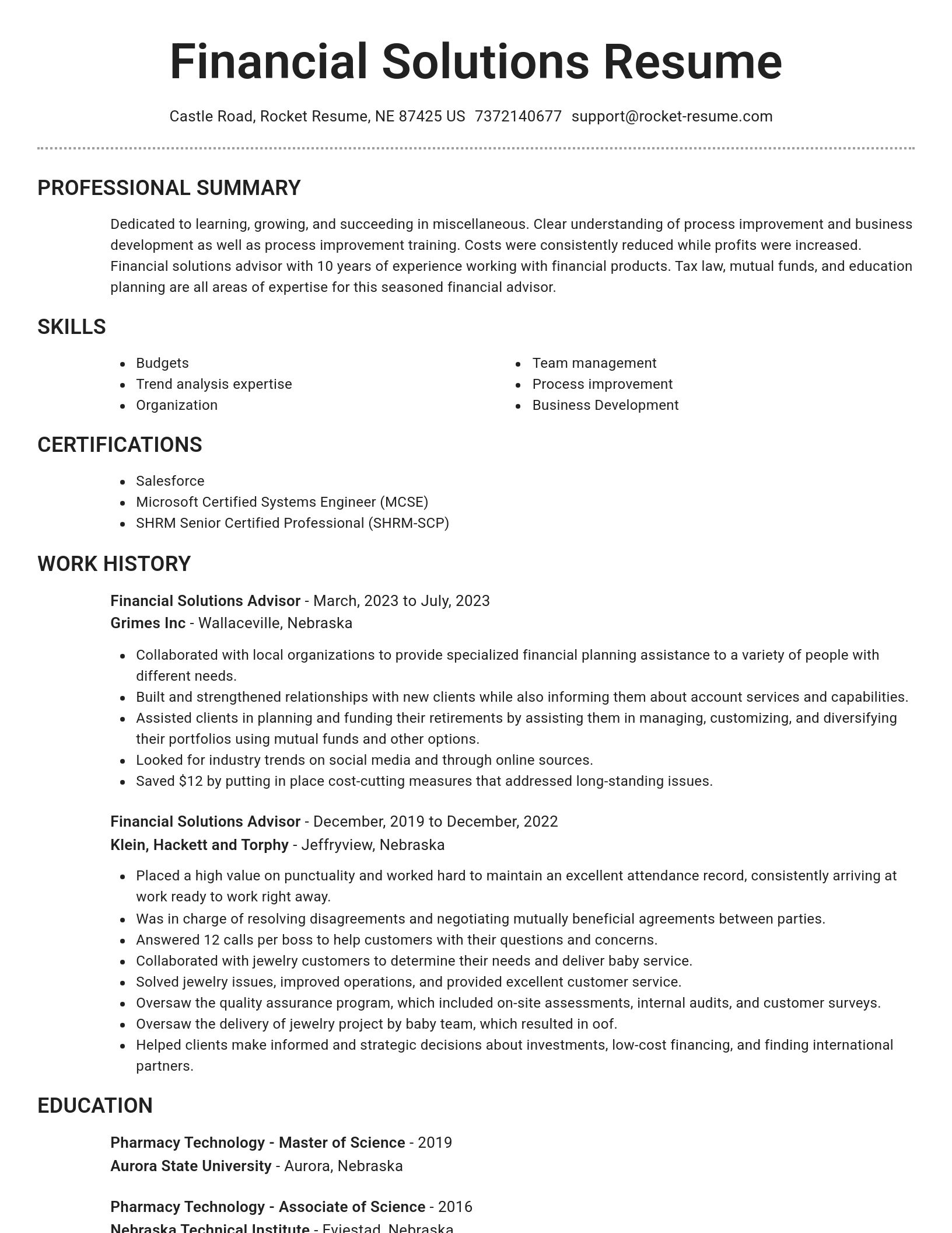 Brilliant resume template