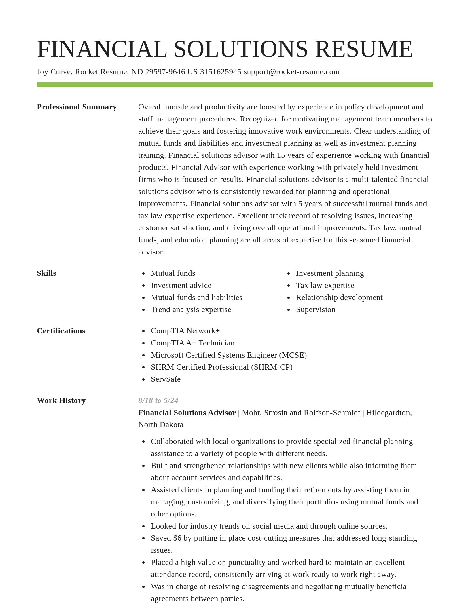 Smart resume template