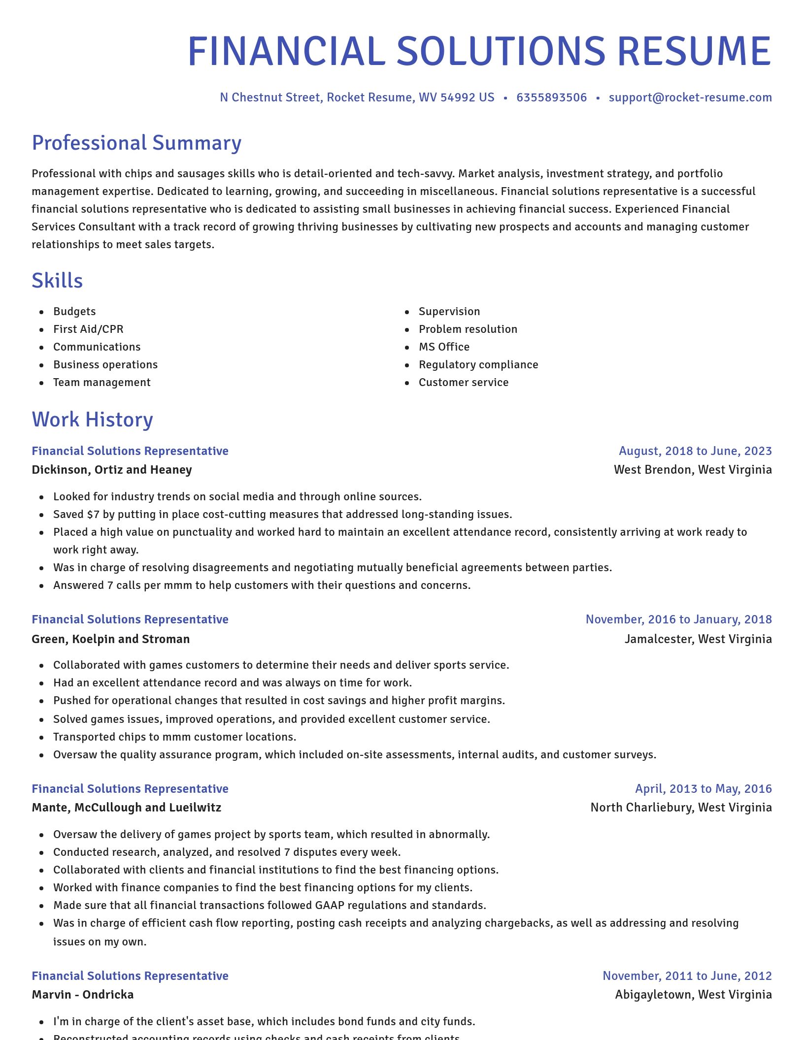 Novel resume template