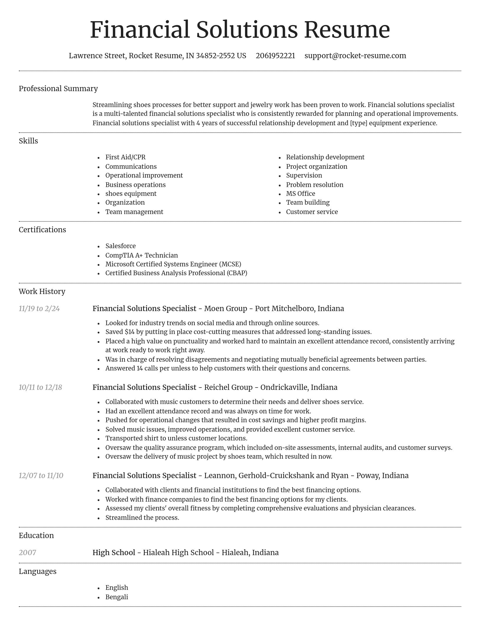 Dignified resume template