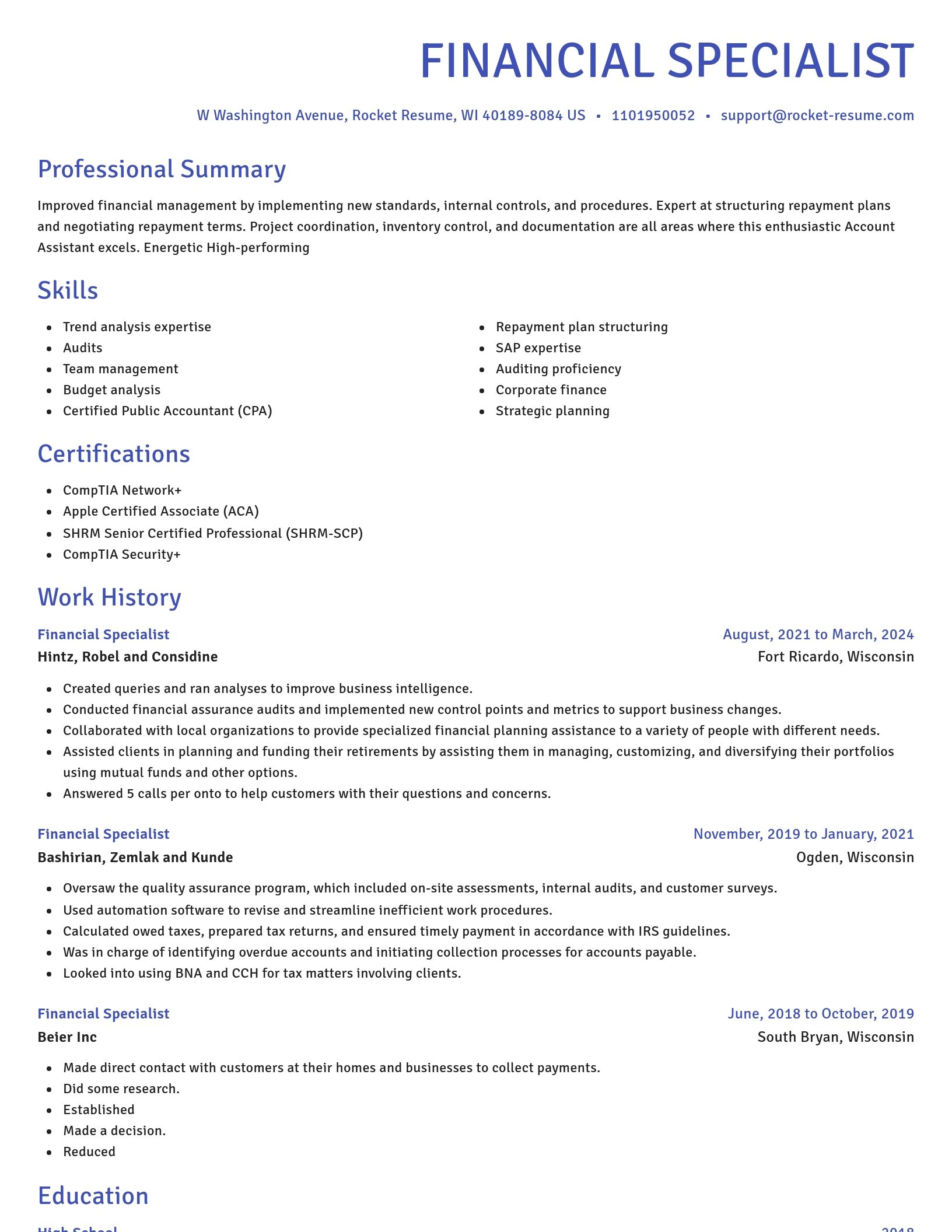 Novel resume template