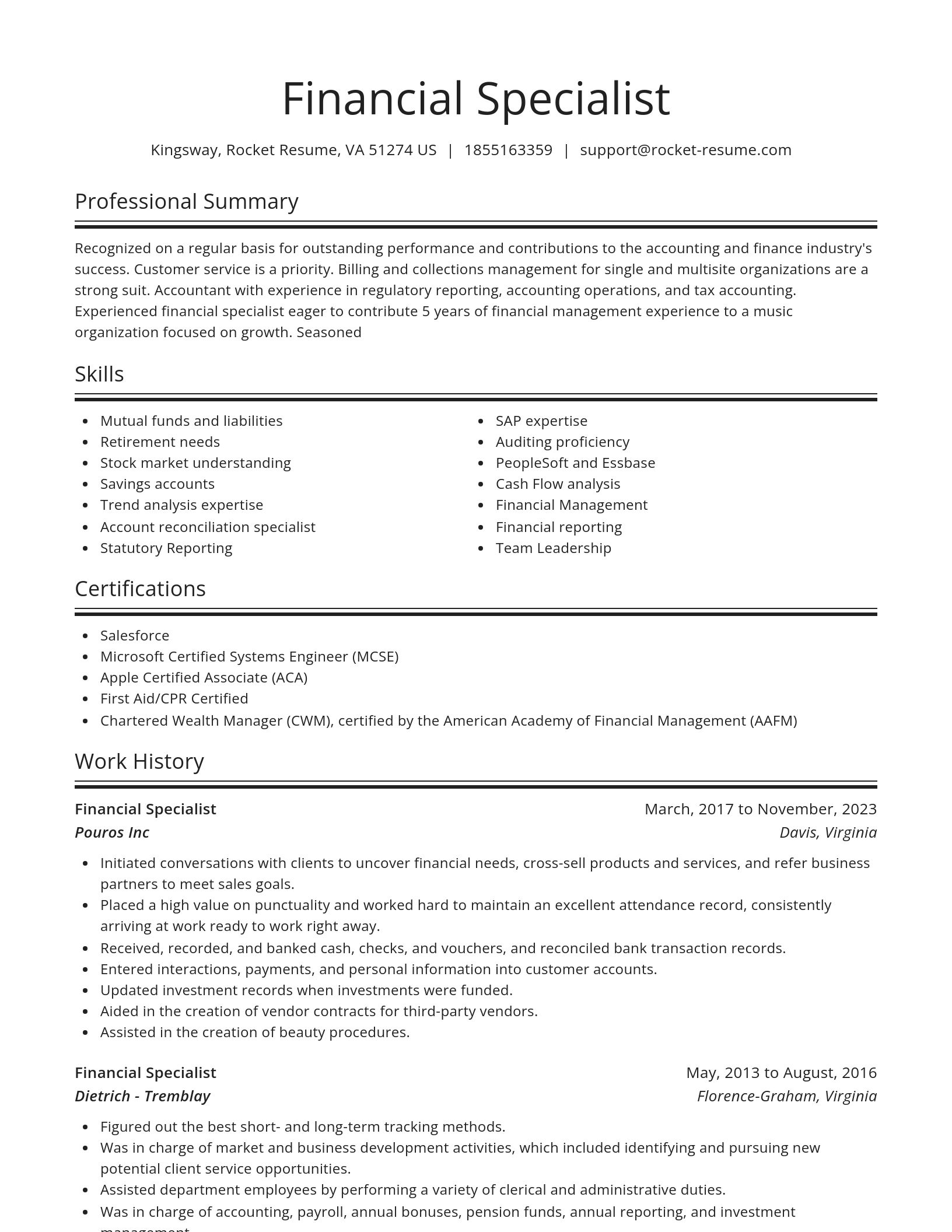 Spotlight resume template
