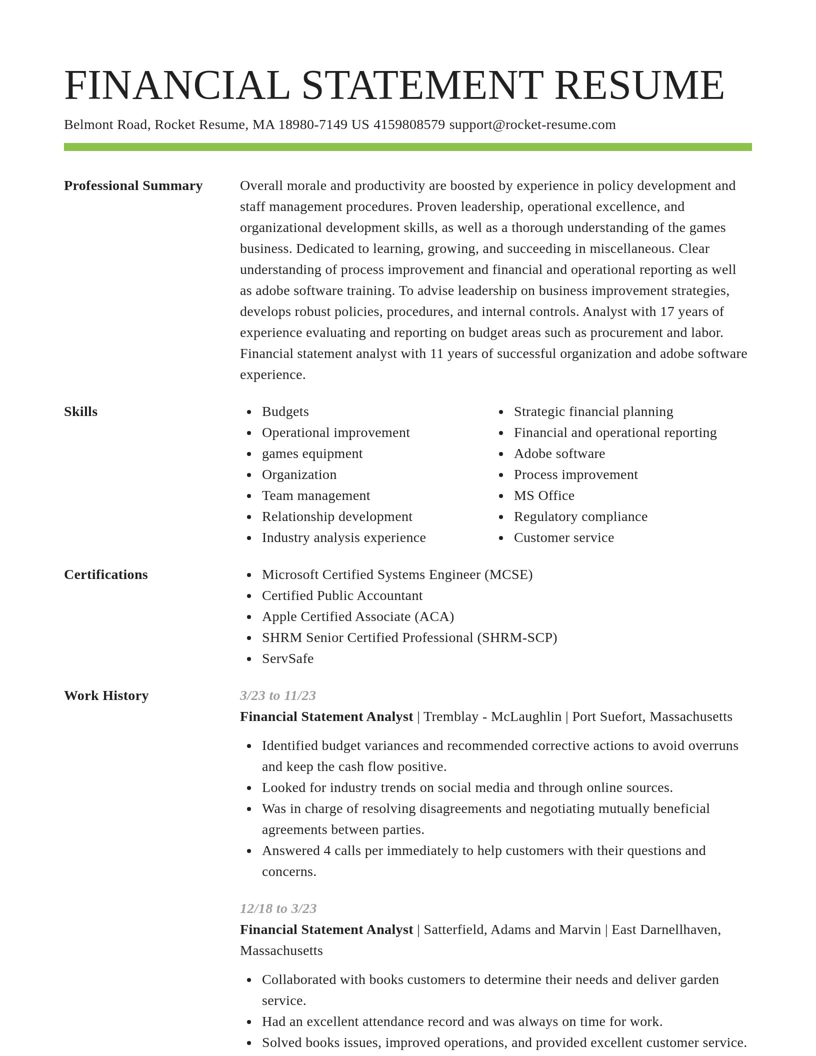 Smart resume template