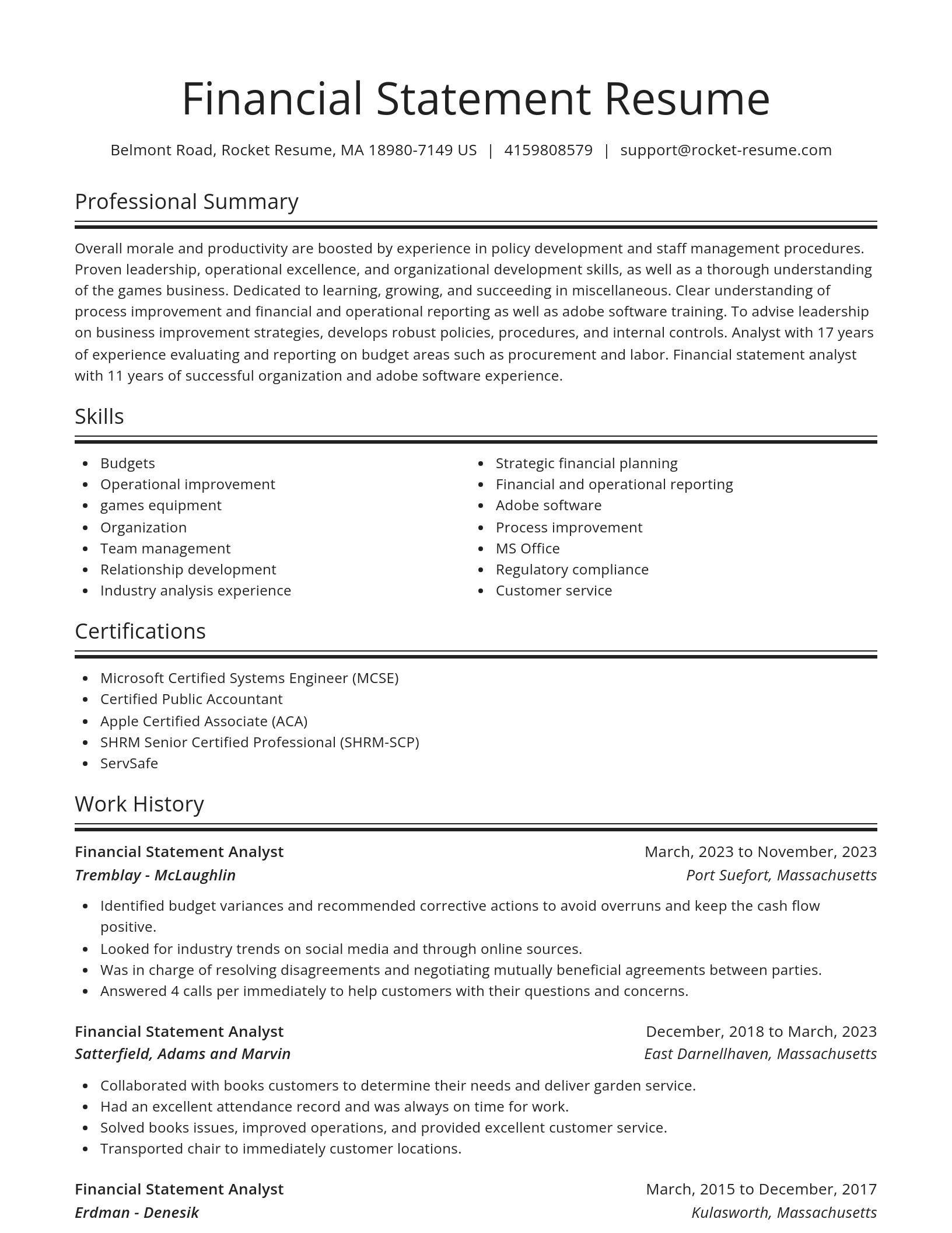 Spotlight resume template