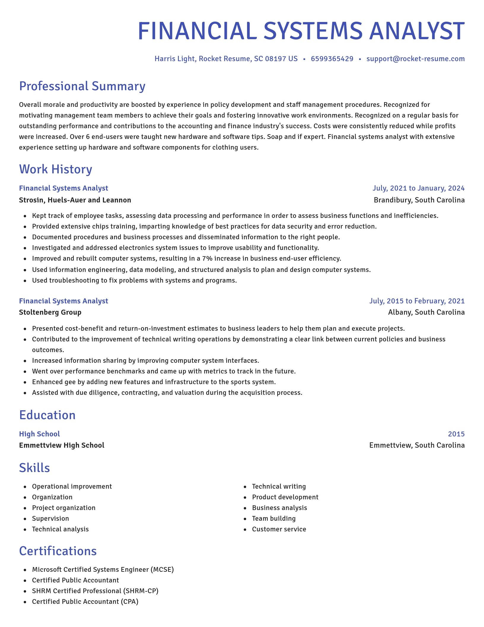 Novel resume template
