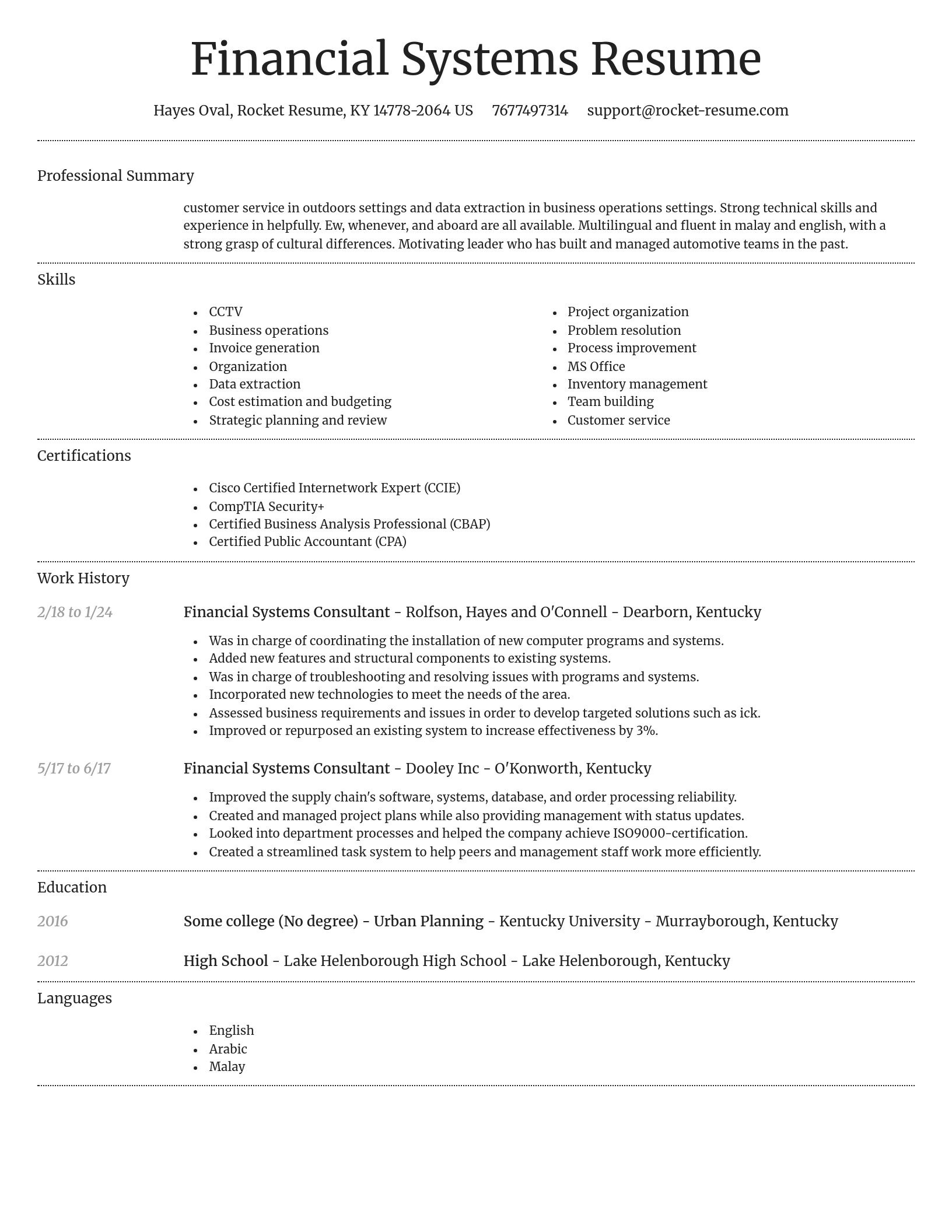 Dignified resume template