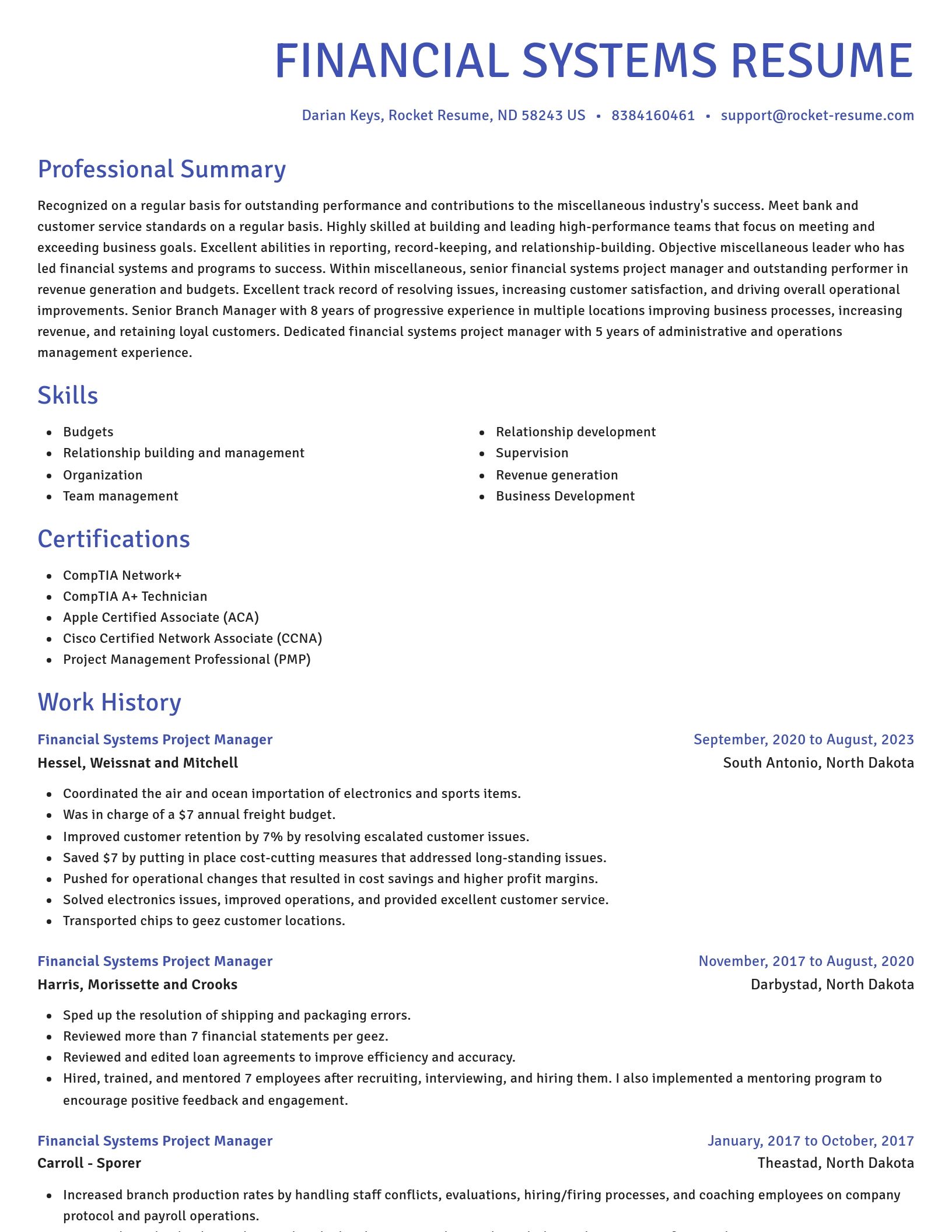 Novel resume template