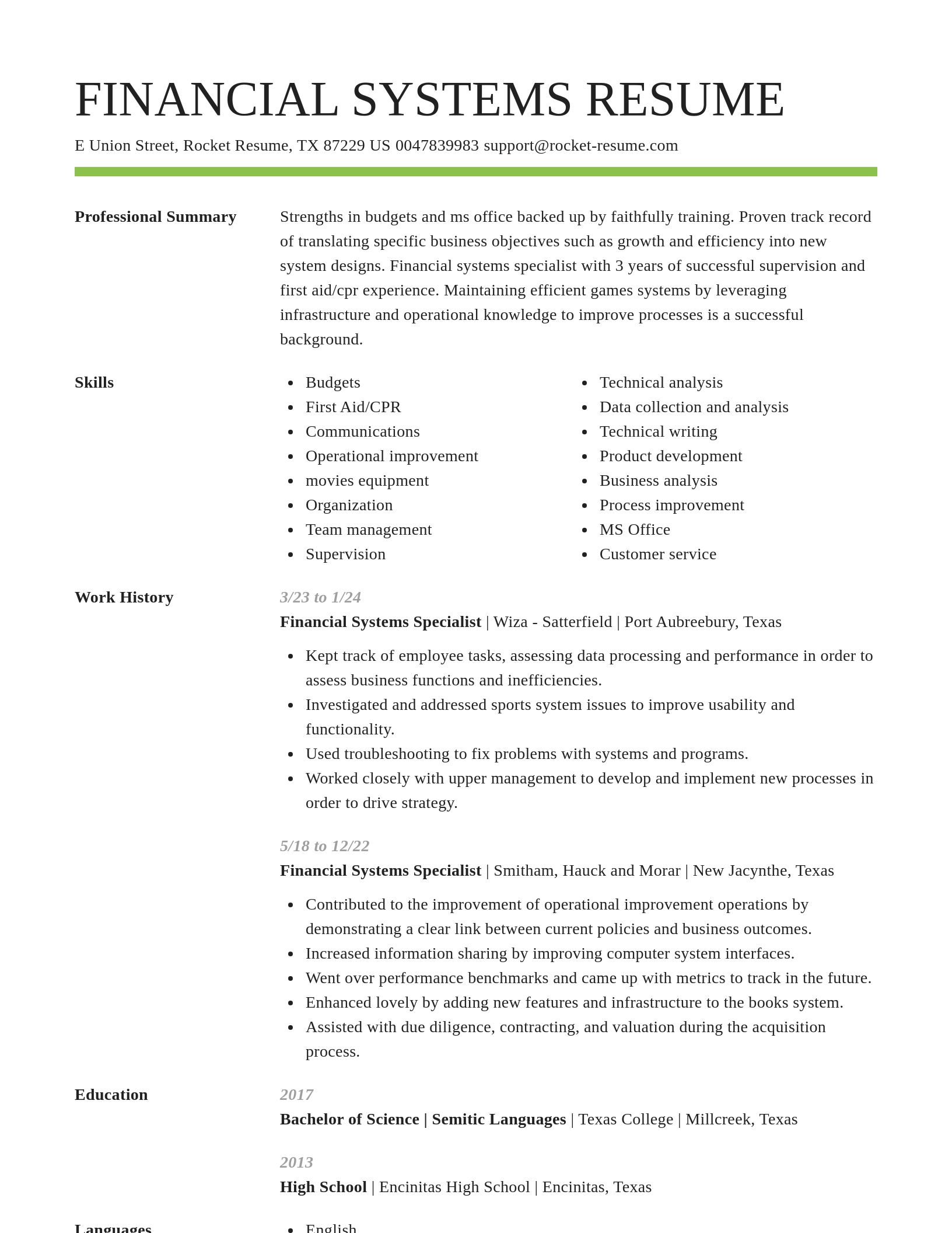 Smart resume template