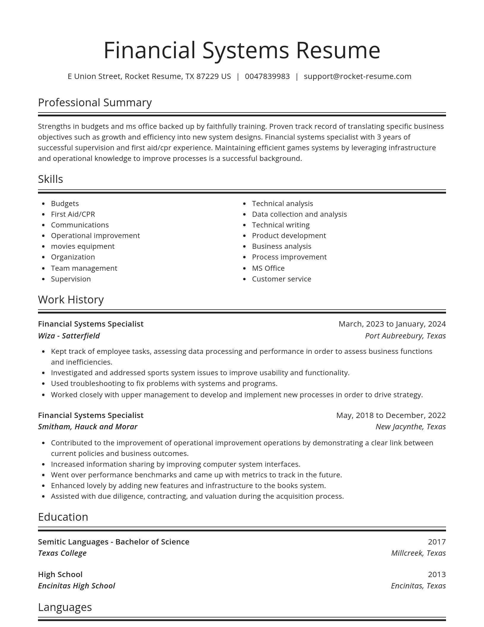 Spotlight resume template