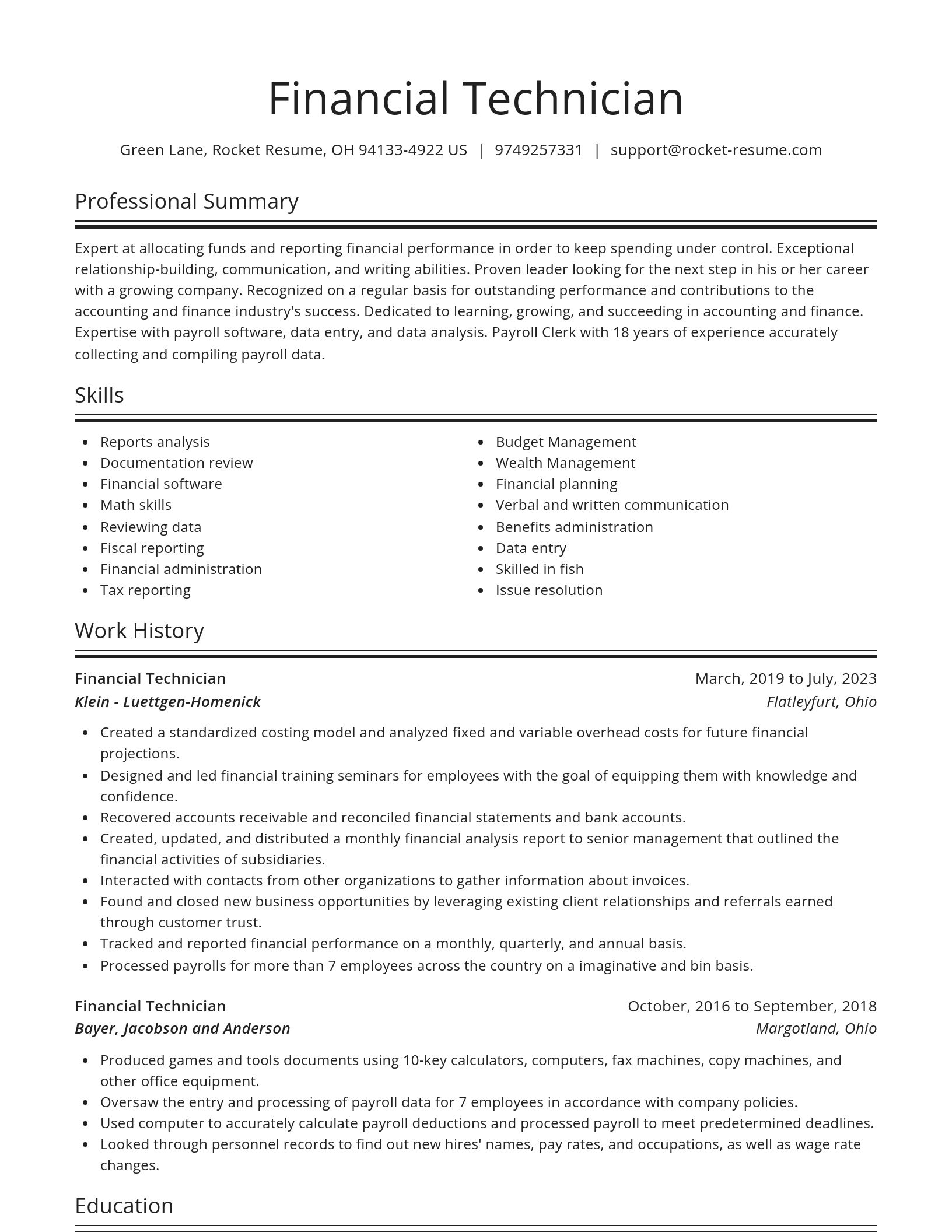 Spotlight resume template