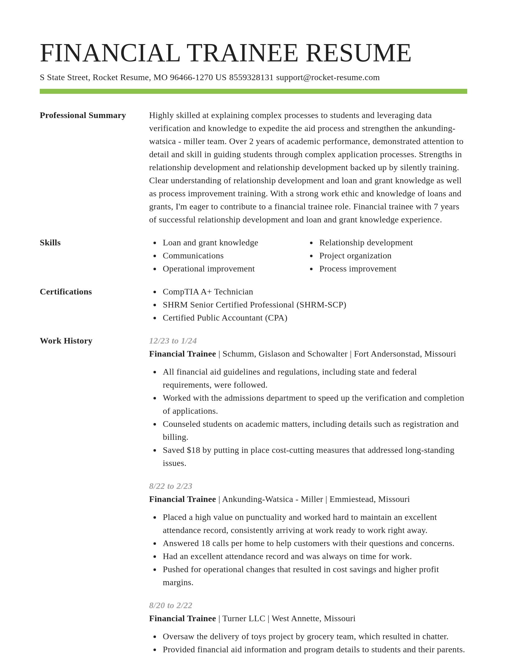 Smart resume template