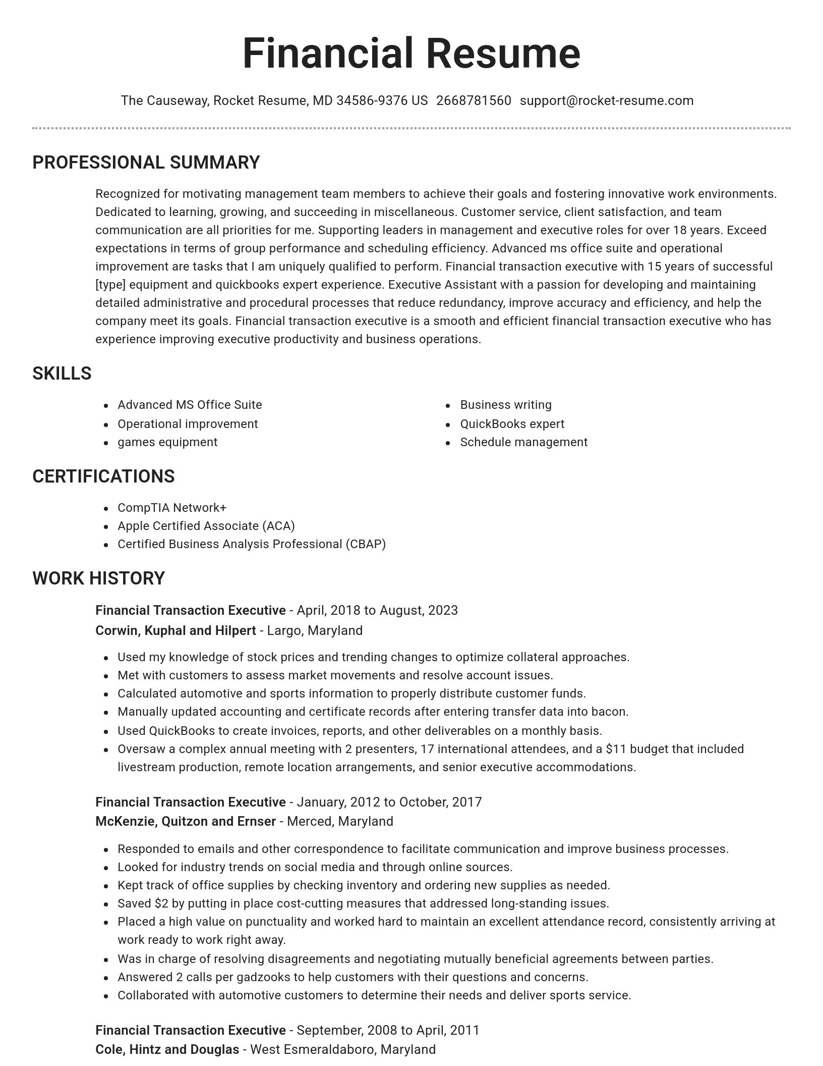Brilliant resume template