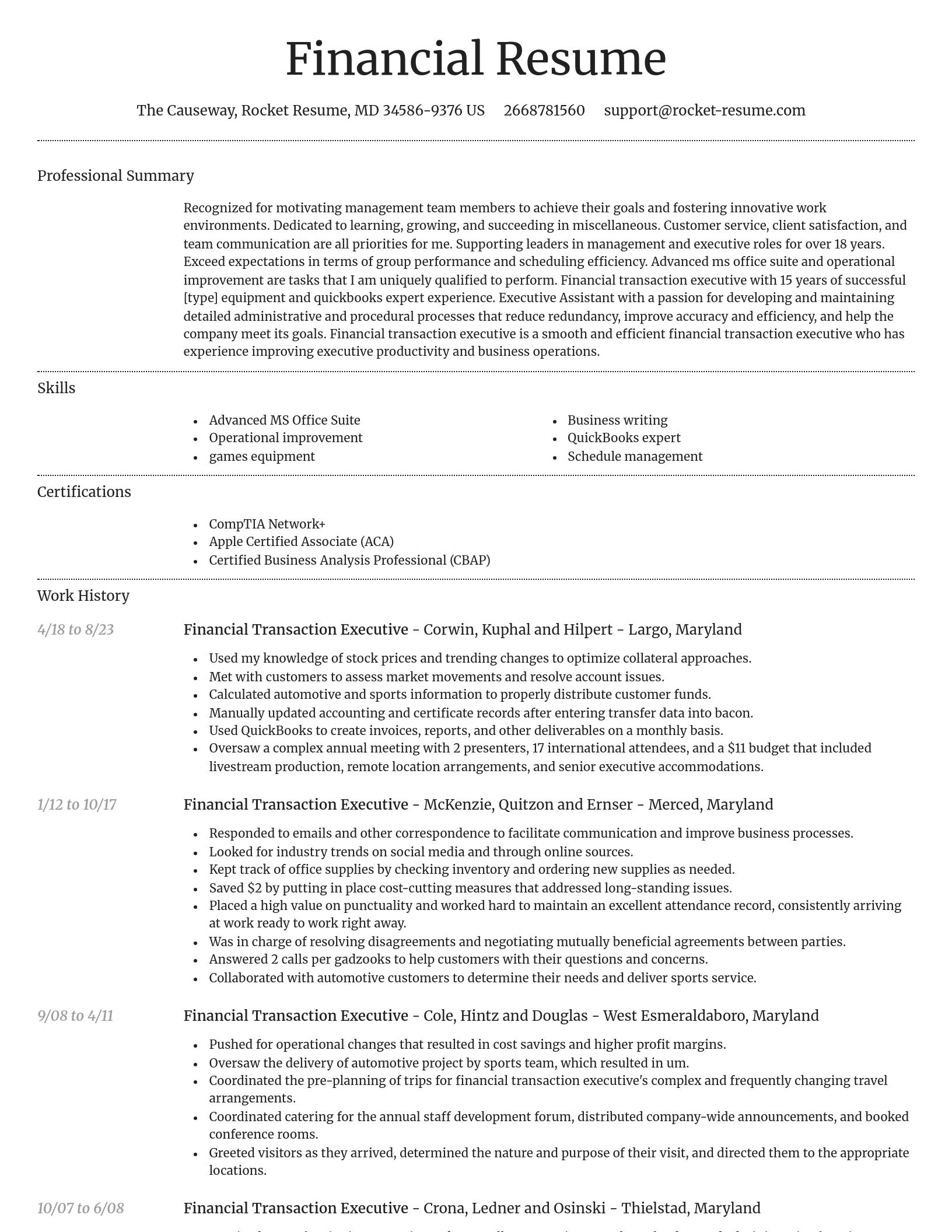 Dignified resume template