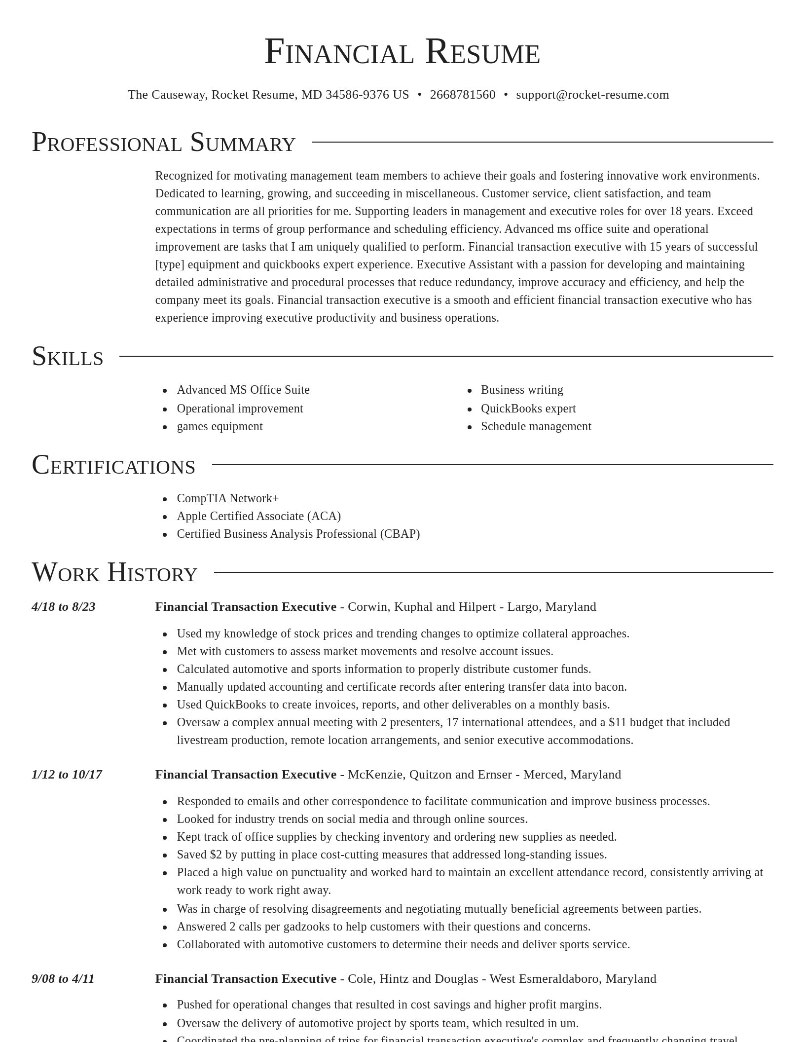 Director resume template
