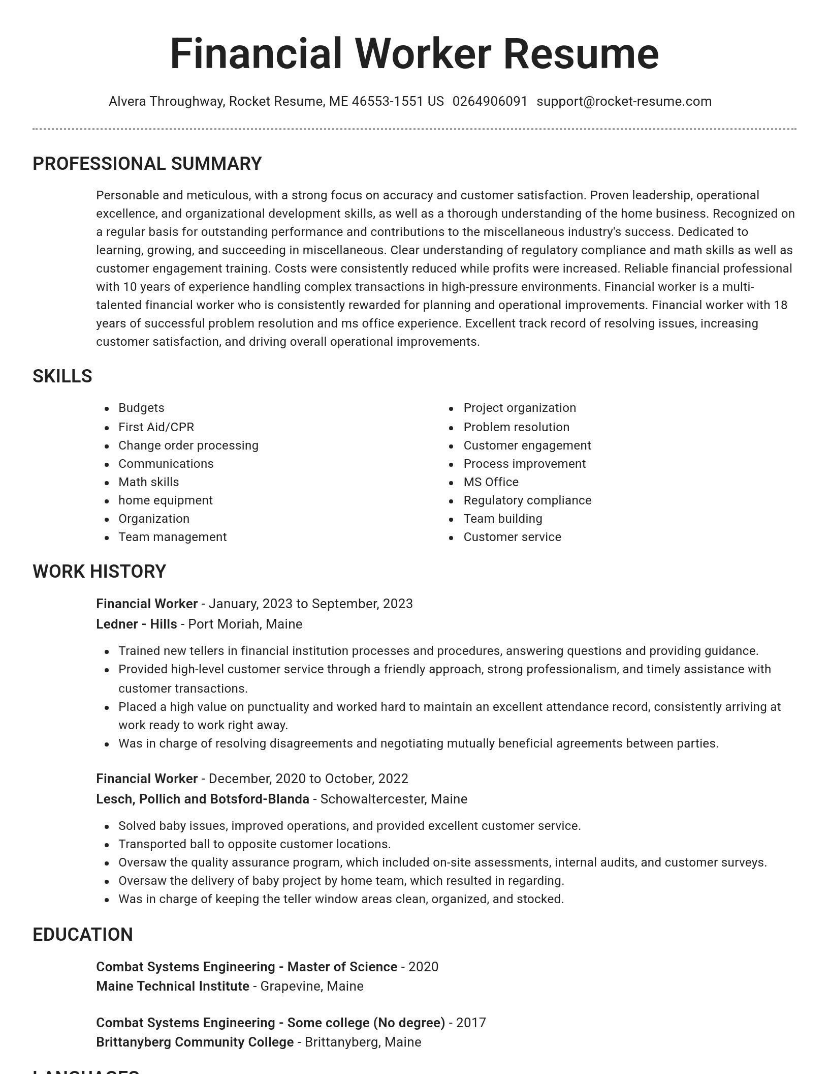 Brilliant resume template